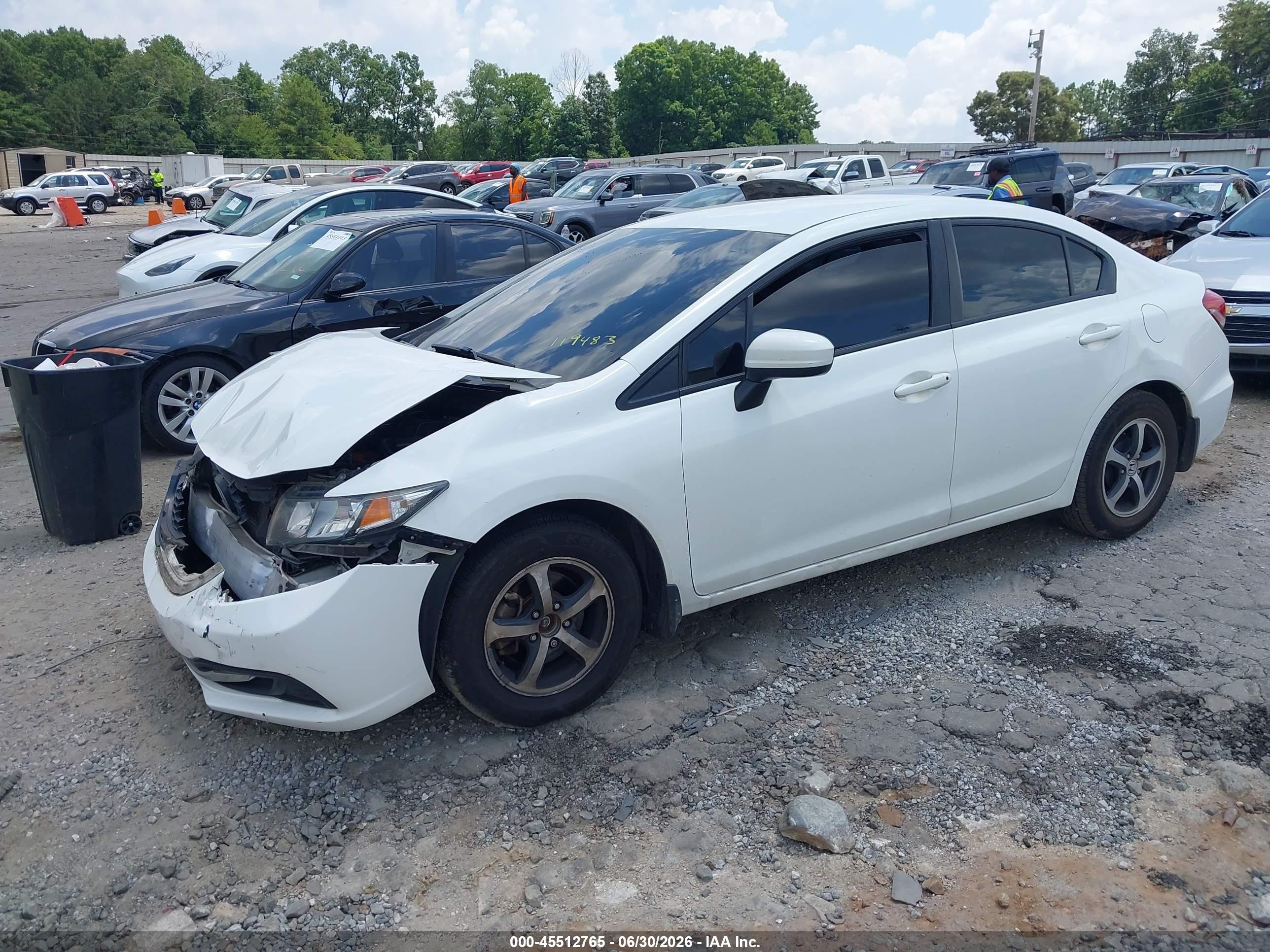 2015 Honda Civic Se White vin: 19XFB2F78FE119483
