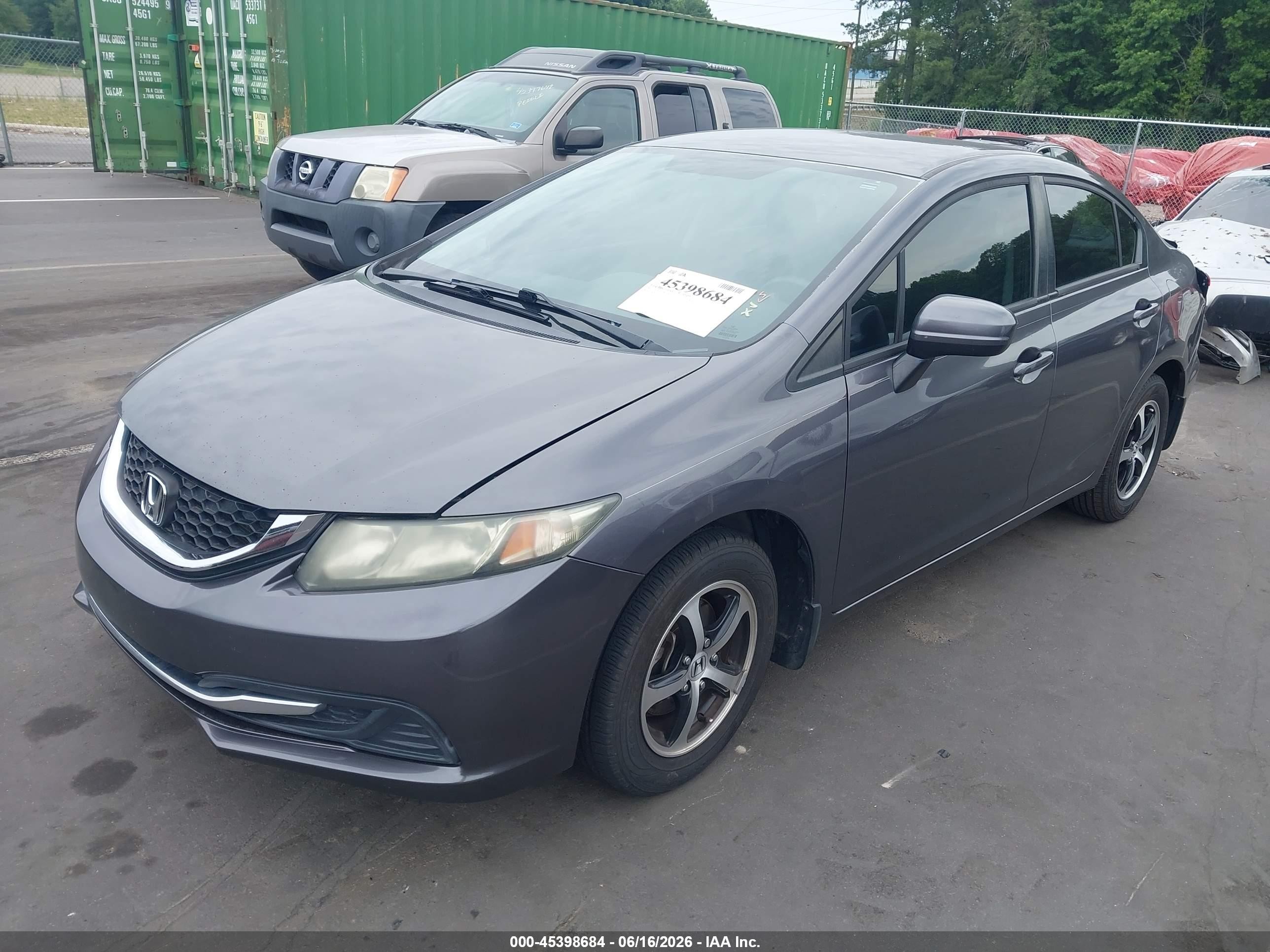 2015 Honda Civic Se Gray vin: 19XFB2F7XFE007509