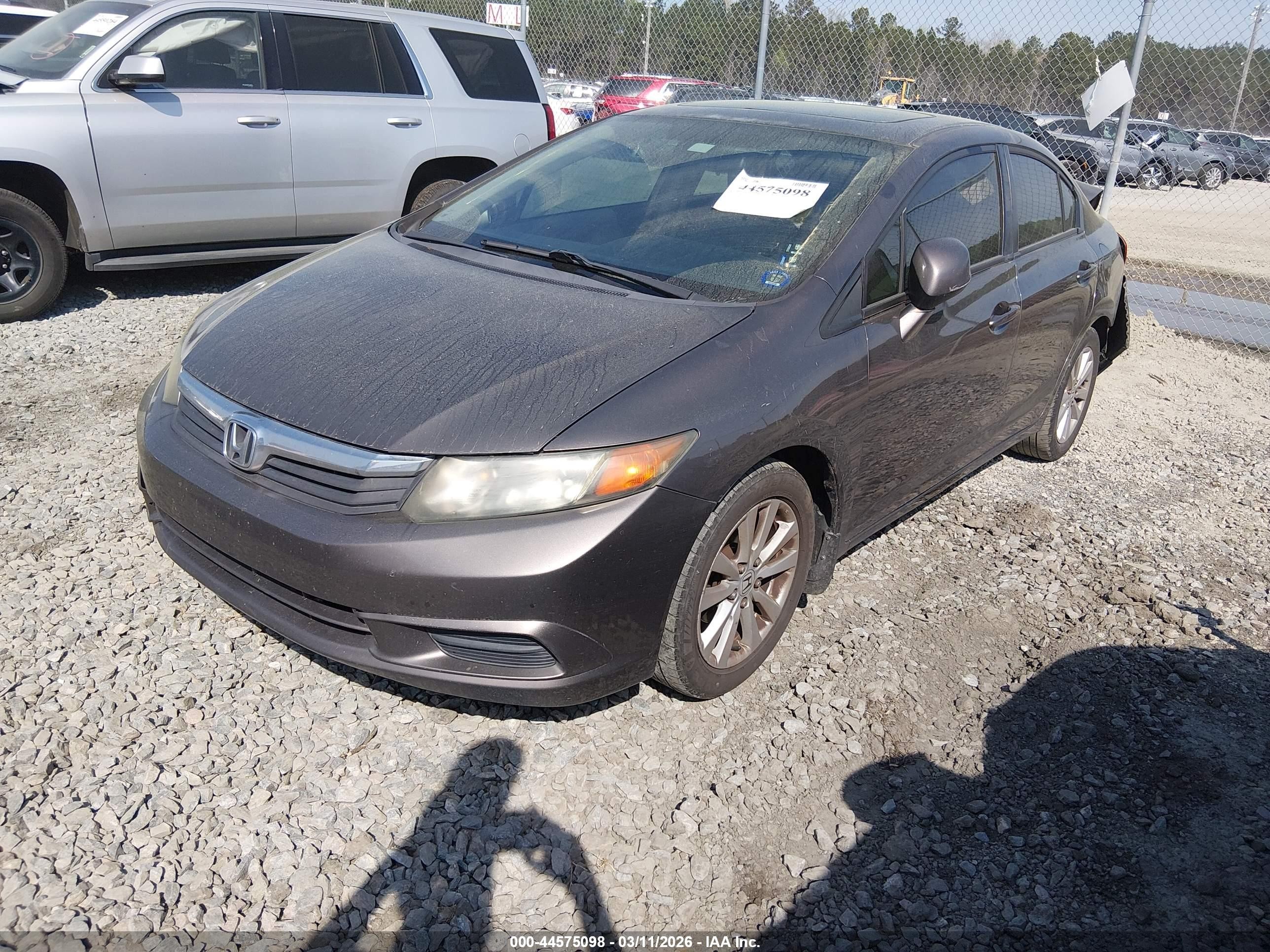 2012 Honda Civic Ex Brown vin: 19XFB2F80CE001870