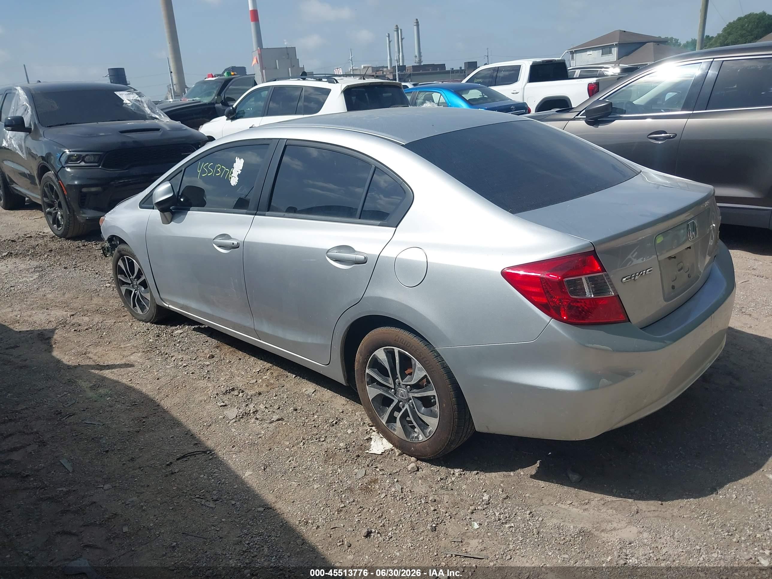 2012 Honda Civic Ex Silver vin: 19XFB2F80CE020757