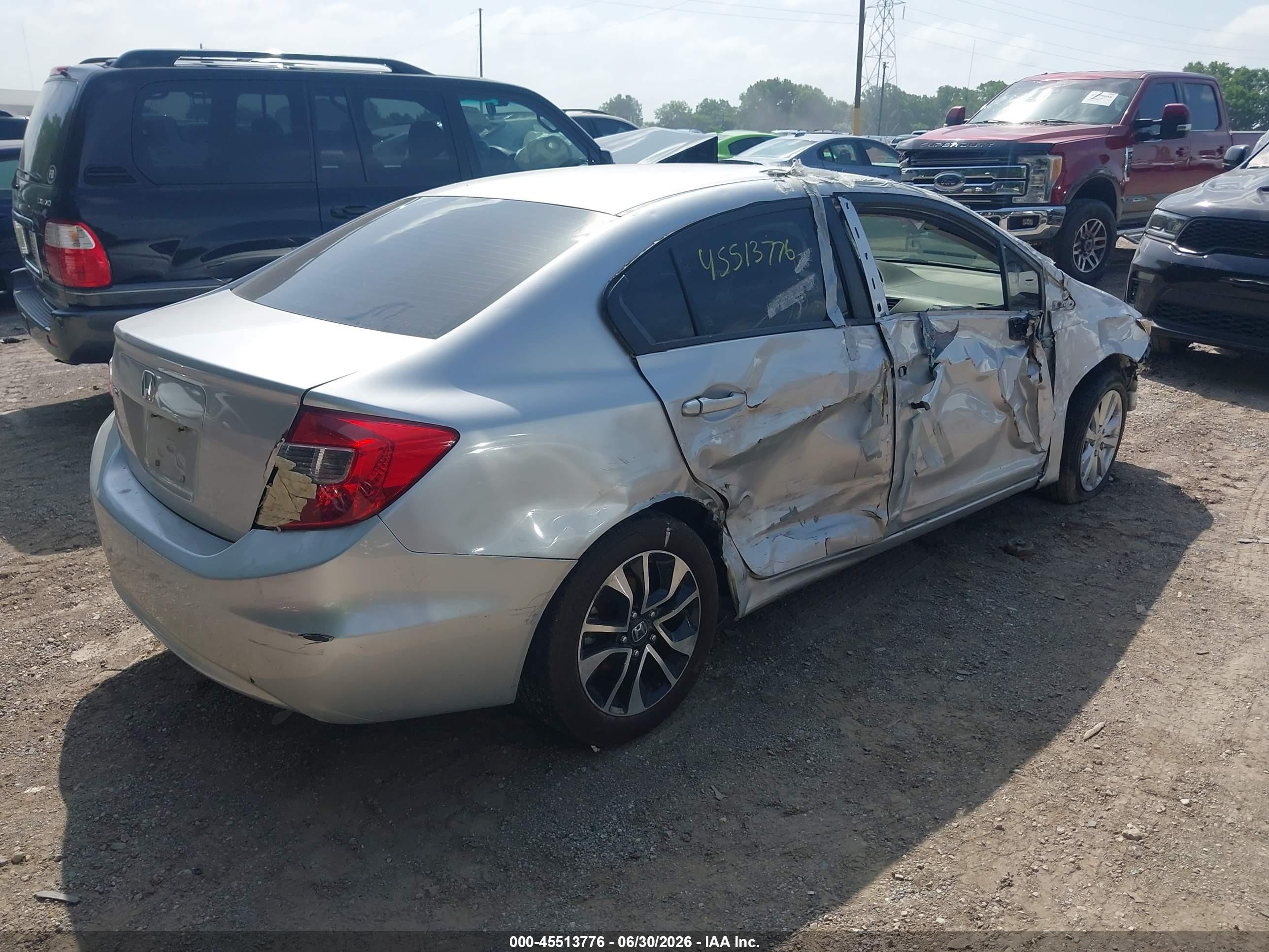 2012 Honda Civic Ex Silver vin: 19XFB2F80CE020757