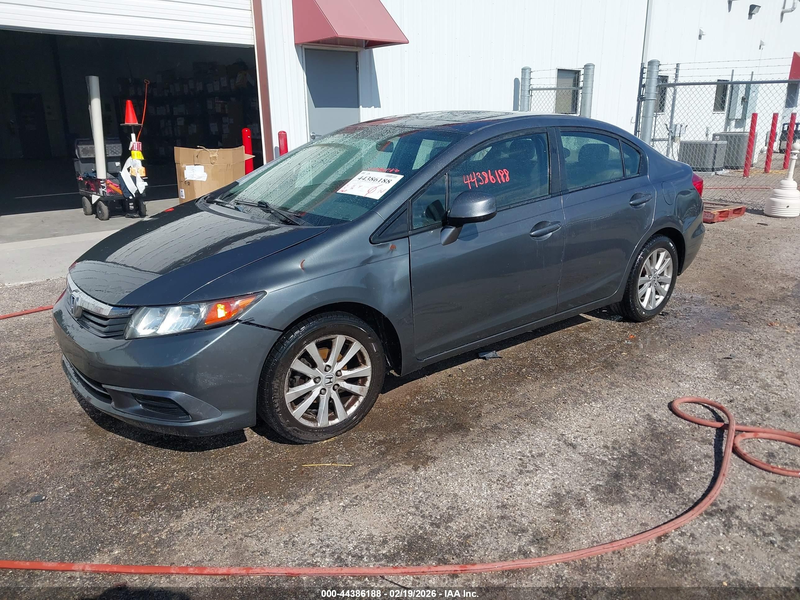 2012 Honda Civic Ex Gray vin: 19XFB2F80CE028714