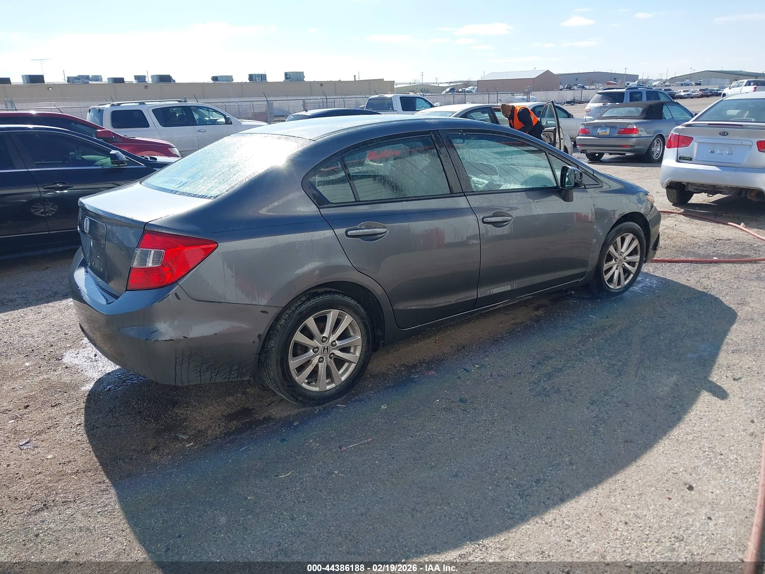 2012 Honda Civic Ex Gray vin: 19XFB2F80CE028714