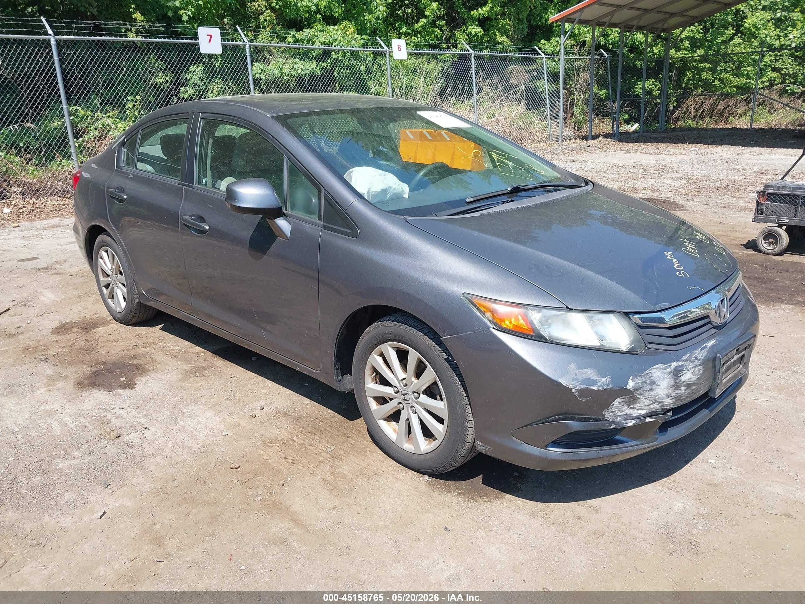 2012 Honda Civic Ex Gray vin: 19XFB2F80CE318371