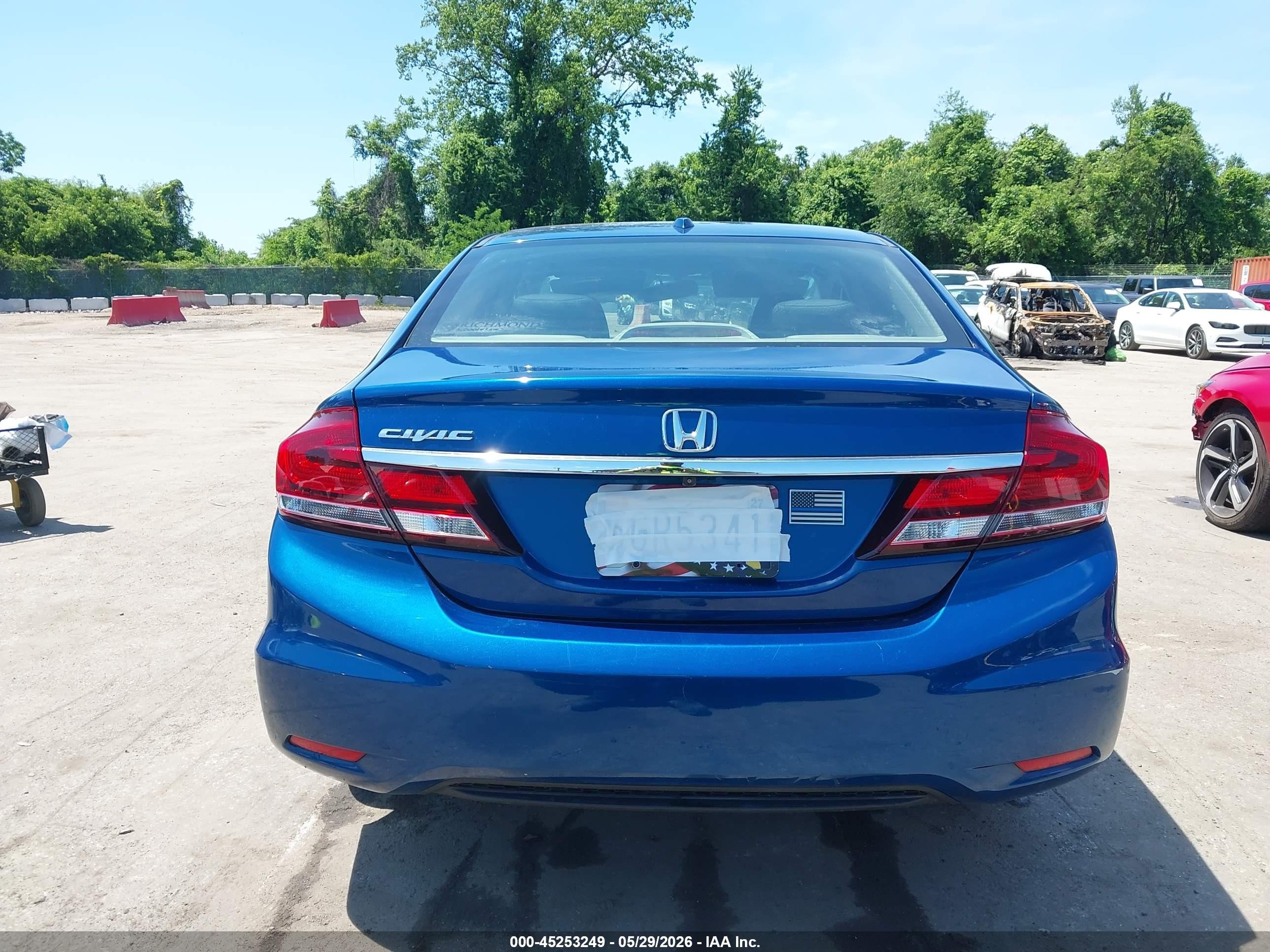 2013 Honda Civic Ex Blue vin: 19XFB2F80DE030657