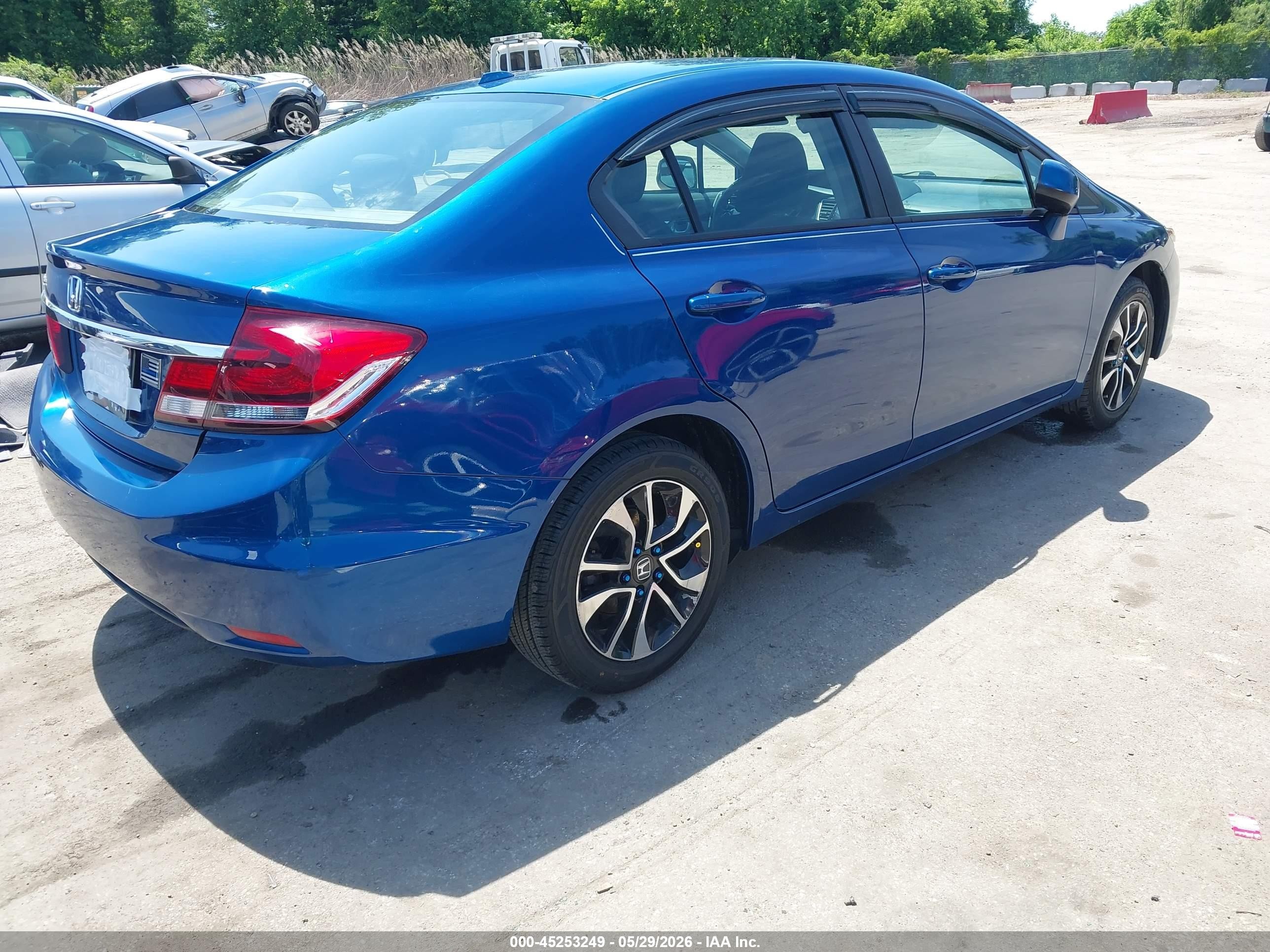 2013 Honda Civic Ex Blue vin: 19XFB2F80DE030657