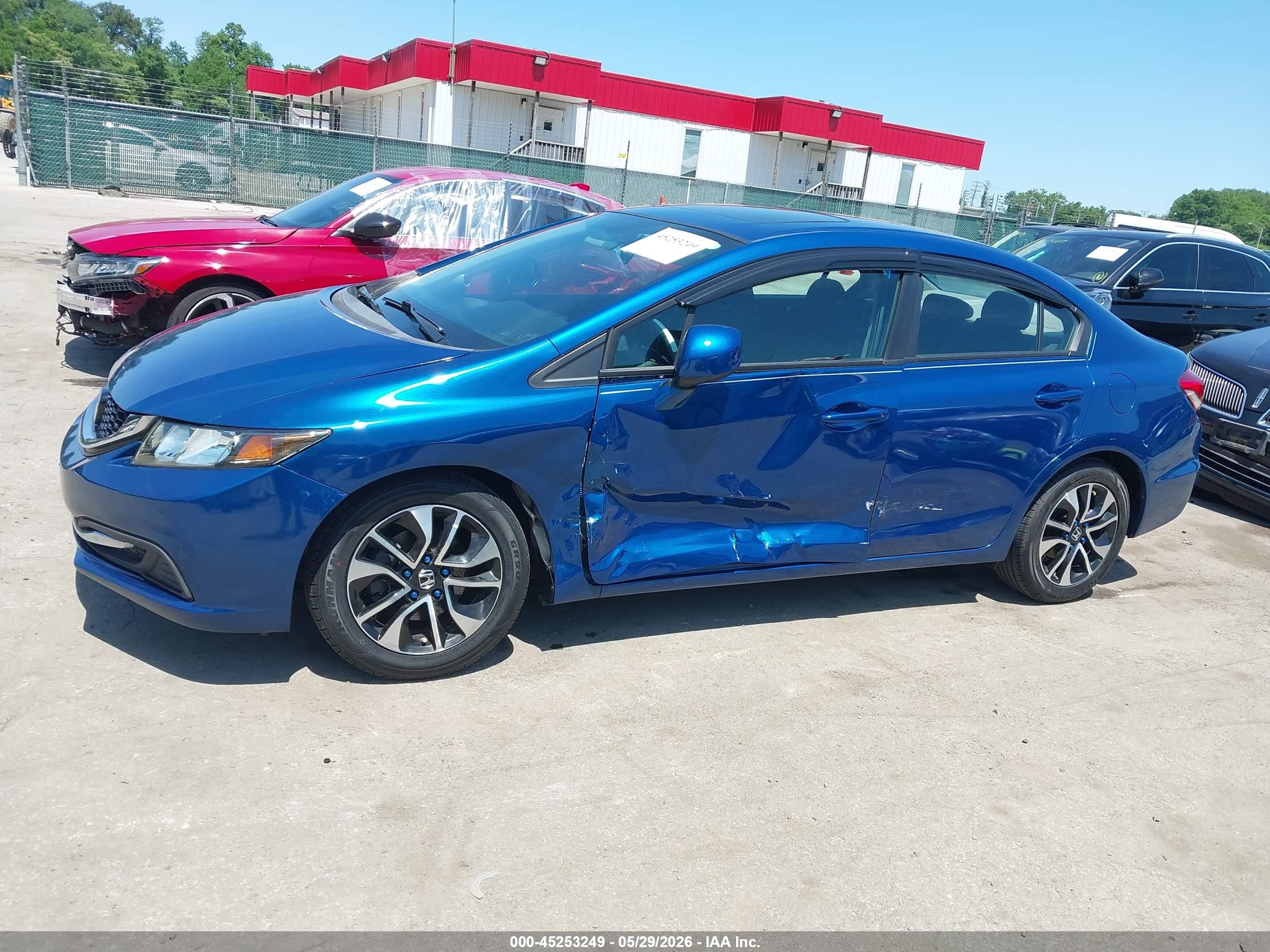 2013 Honda Civic Ex Blue vin: 19XFB2F80DE030657