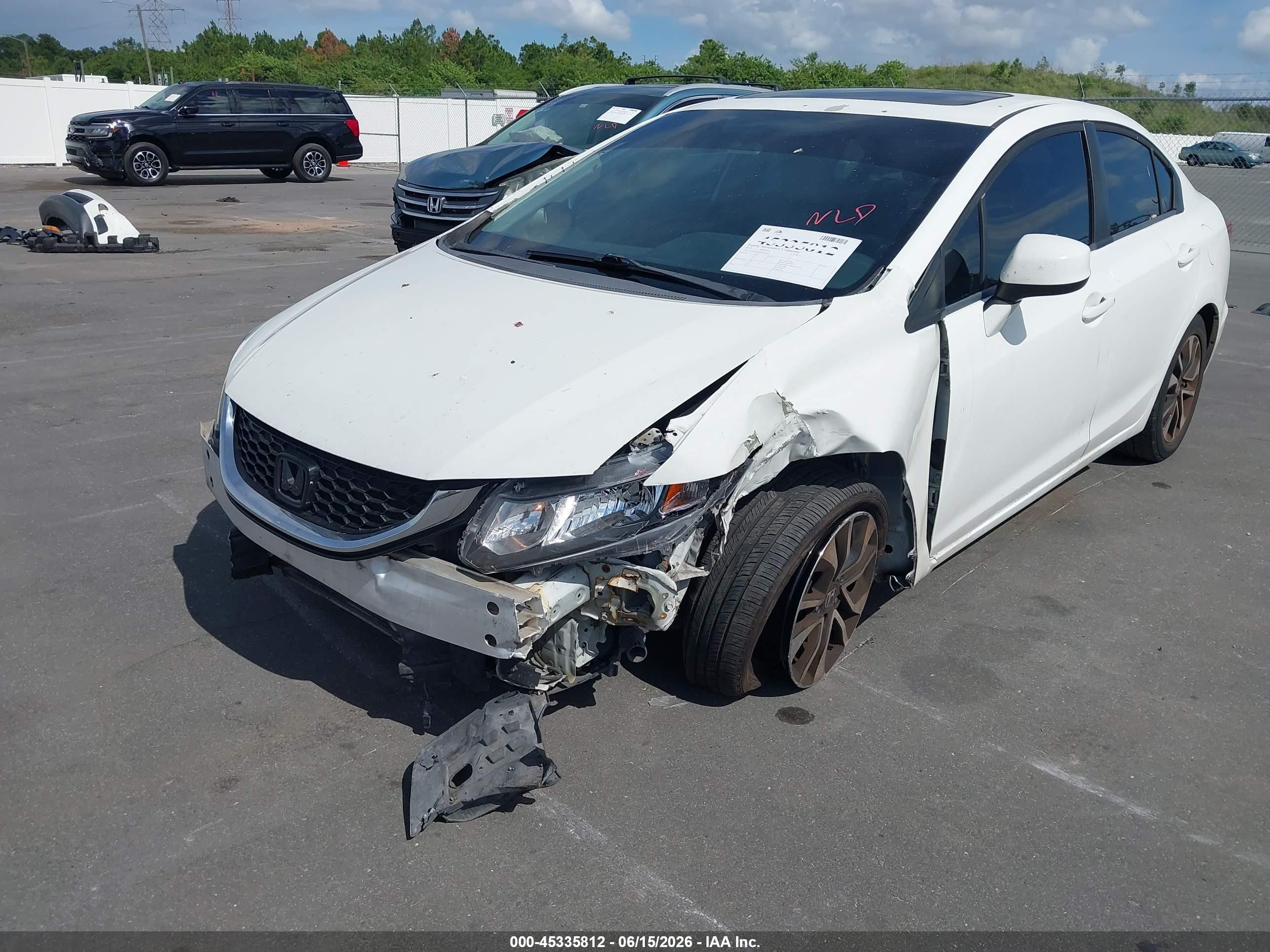 2013 Honda Civic Ex White vin: 19XFB2F80DE050844