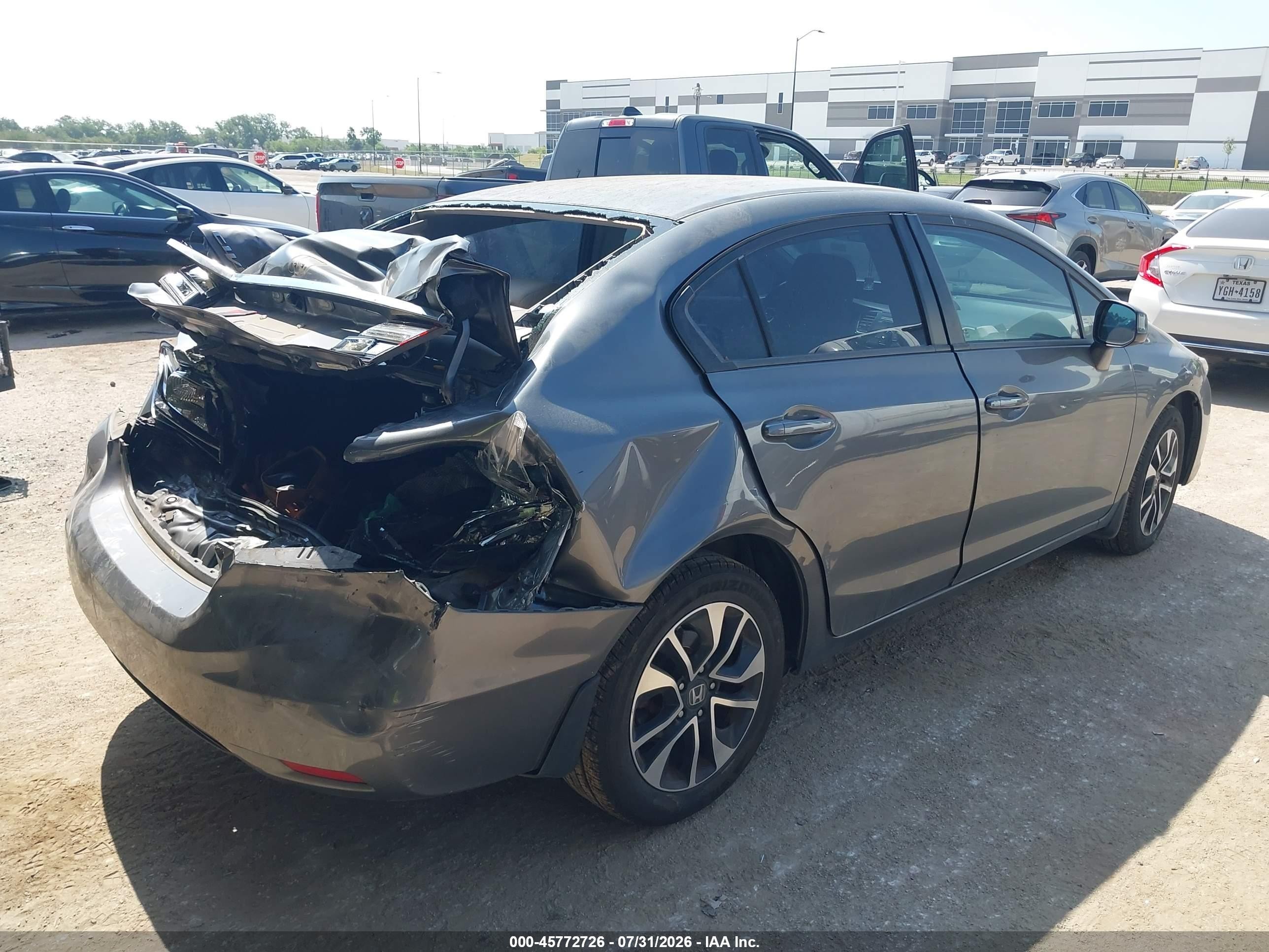 2013 Honda Civic Ex Gray vin: 19XFB2F80DE050858