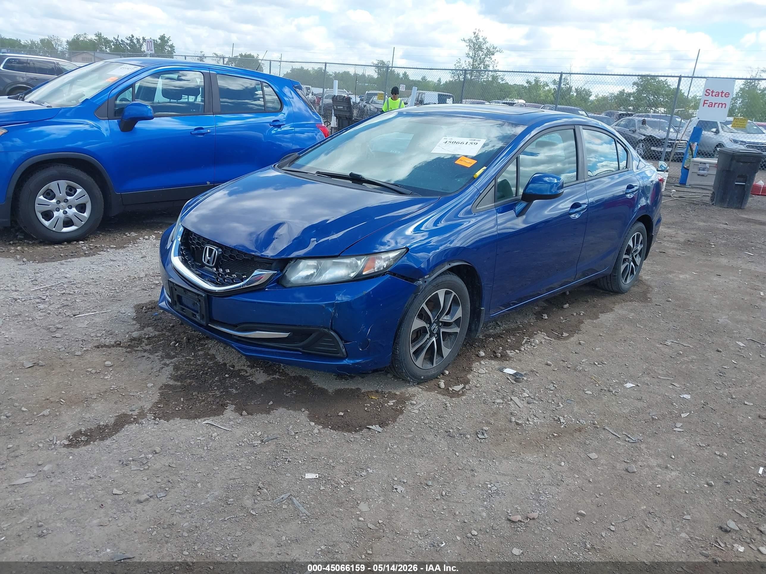 2013 Honda Civic Ex Синий vin: 19XFB2F80DE073041
