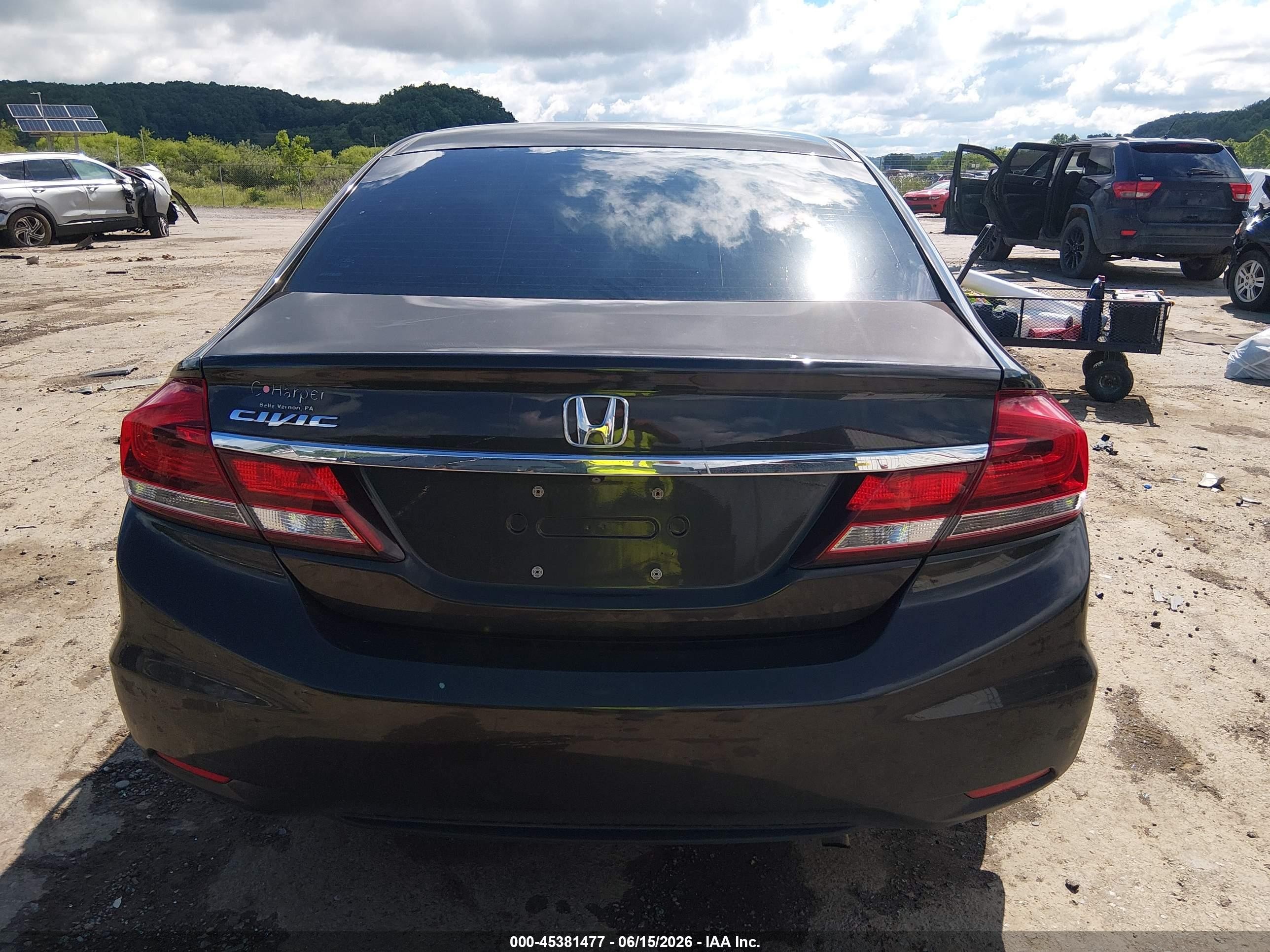 2013 Honda Civic Ex Black vin: 19XFB2F80DE202475