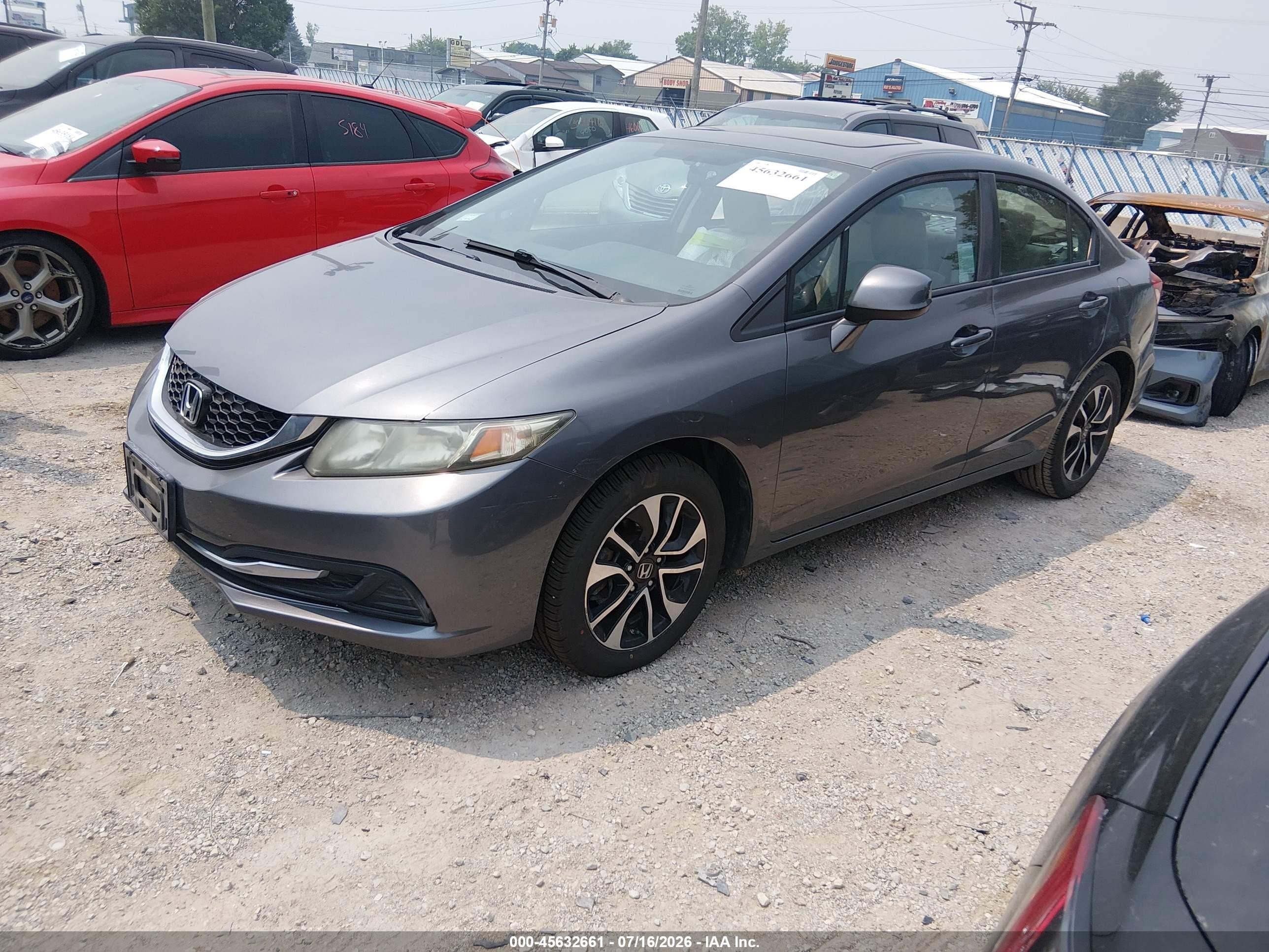 2013 Honda Civic Ex Серый vin: 19XFB2F80DE215680