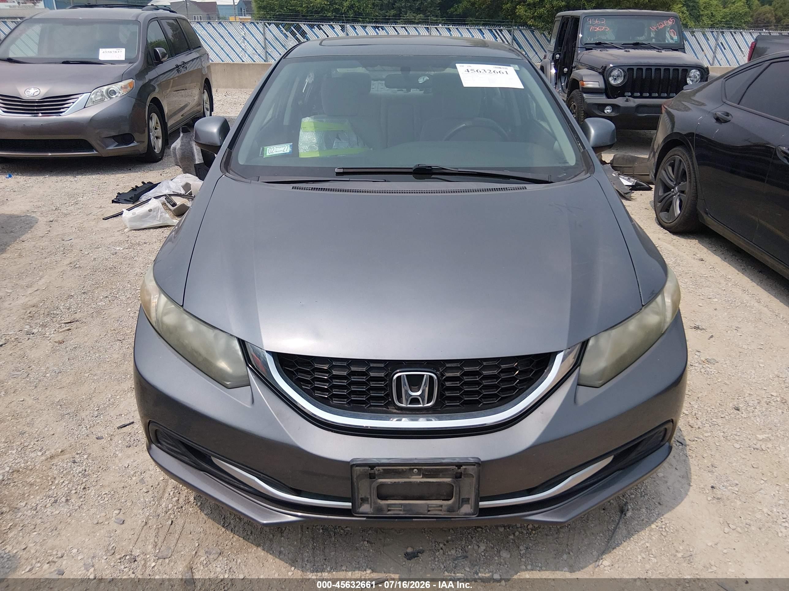 2013 Honda Civic Ex Серый vin: 19XFB2F80DE215680