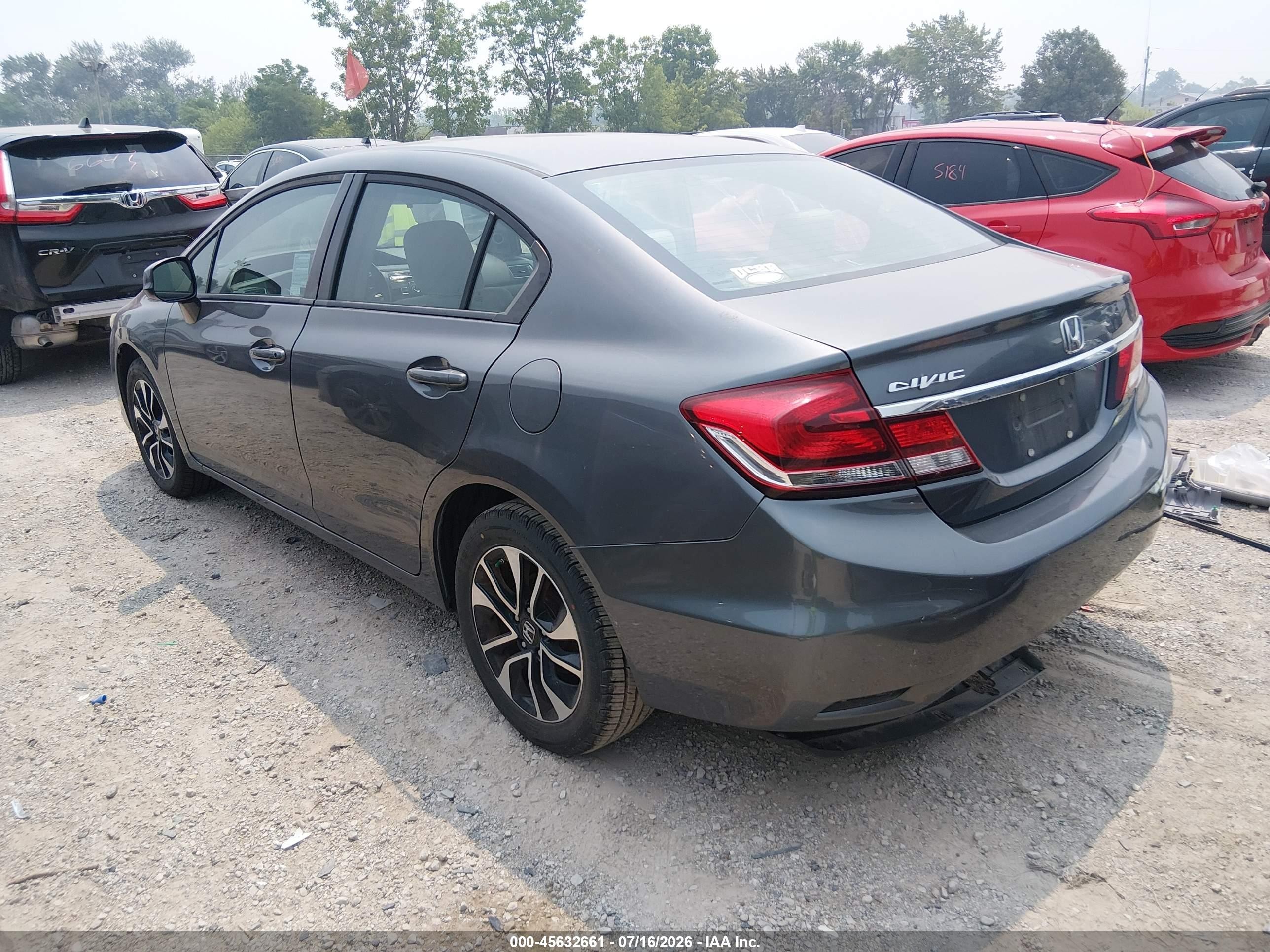 2013 Honda Civic Ex Серый vin: 19XFB2F80DE215680