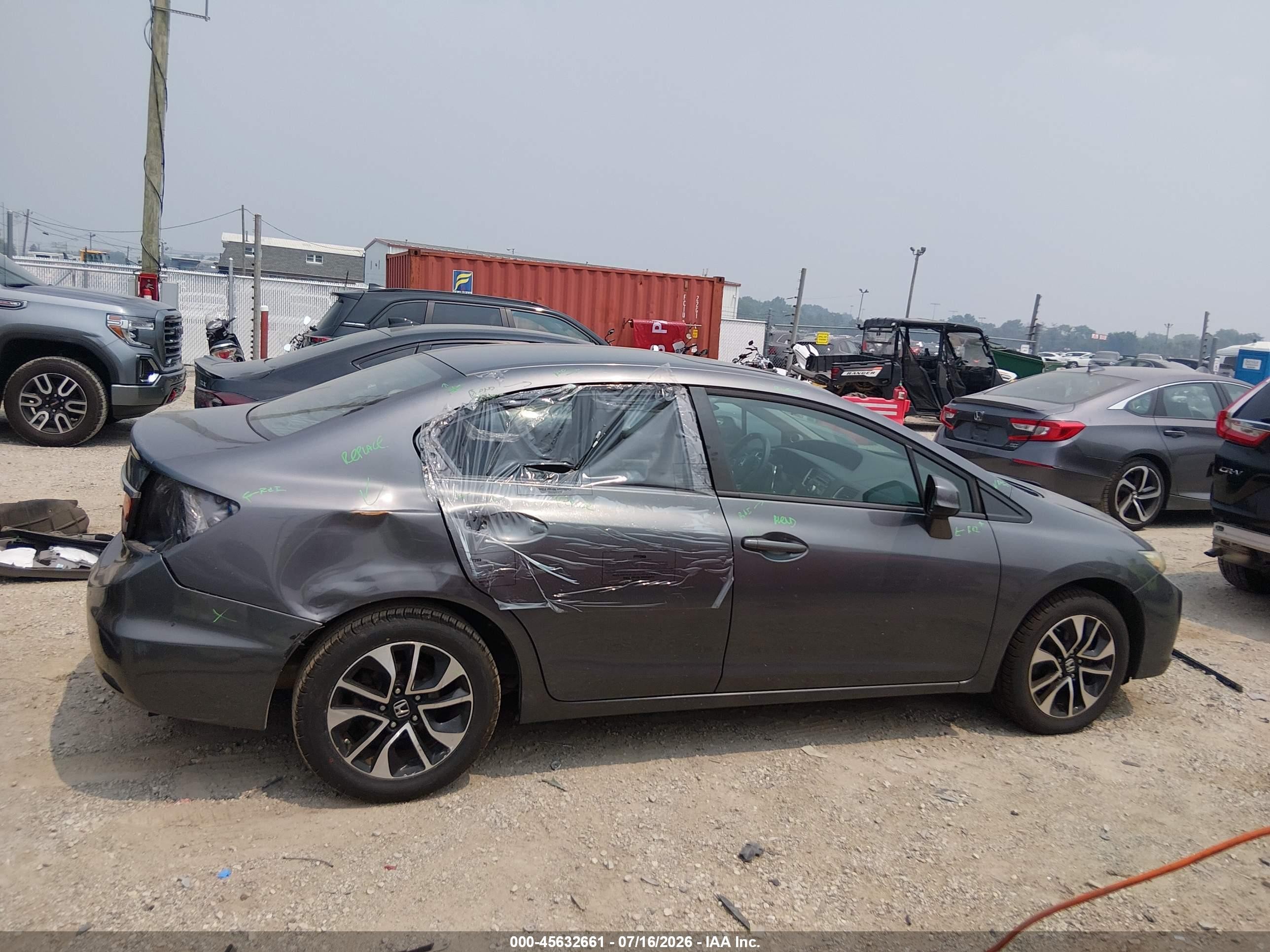 2013 Honda Civic Ex Серый vin: 19XFB2F80DE215680