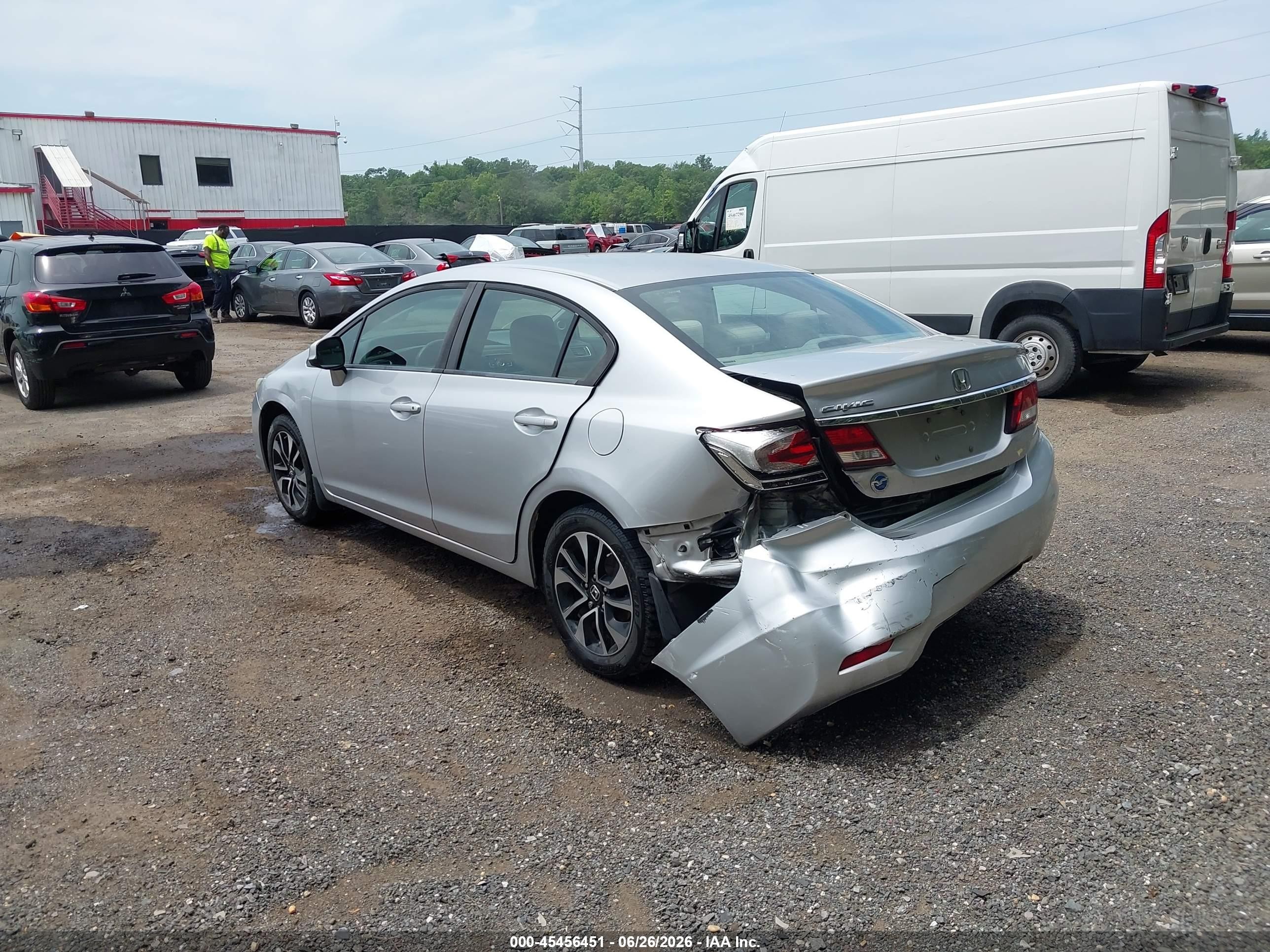 2013 Honda Civic Ex Silver vin: 19XFB2F80DE235203