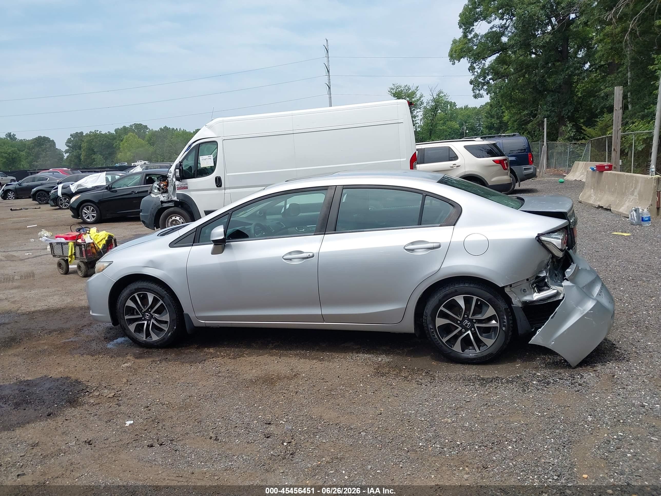 2013 Honda Civic Ex Silver vin: 19XFB2F80DE235203