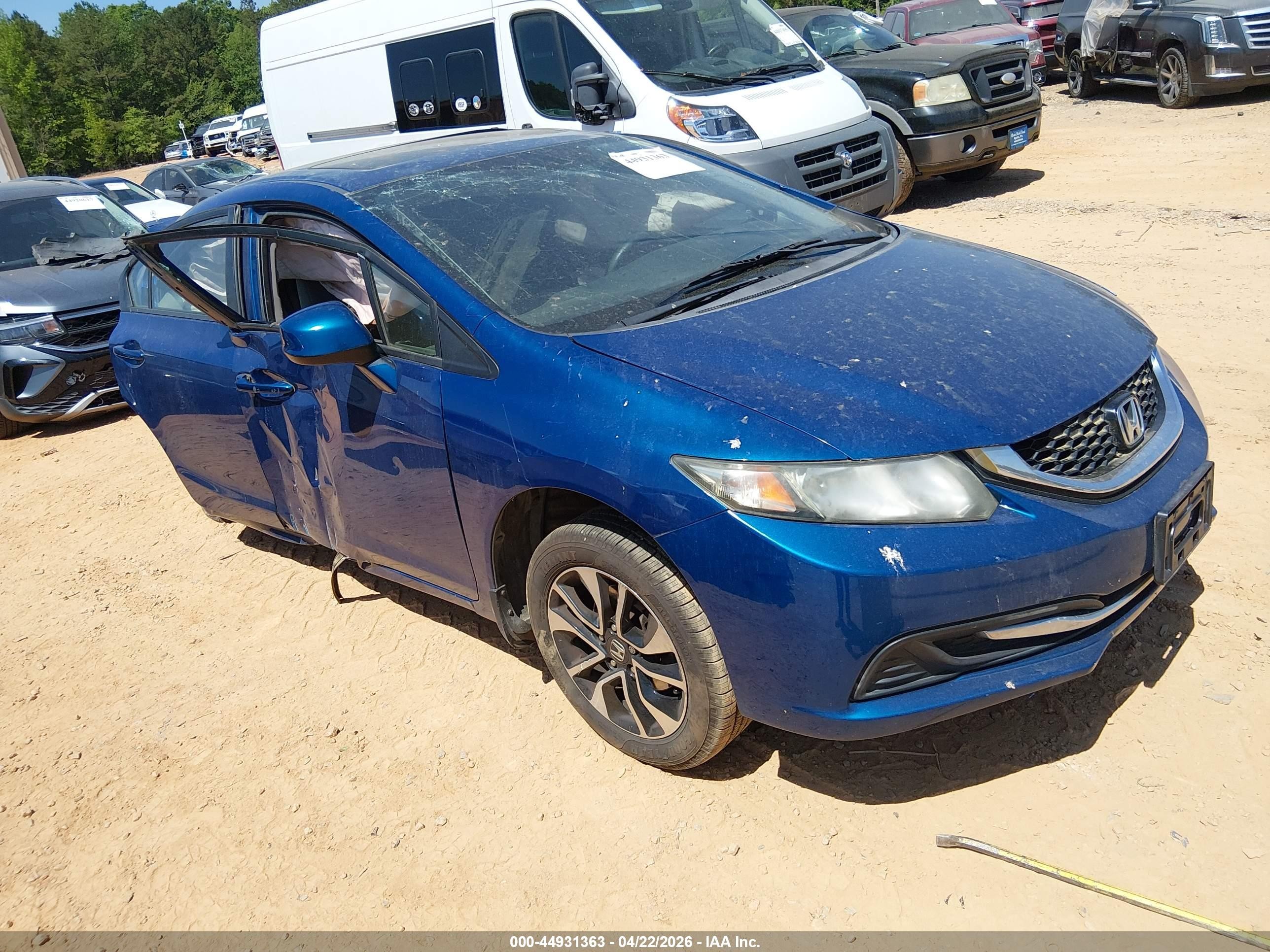 2013 Honda Civic Ex Blue vin: 19XFB2F80DE268430