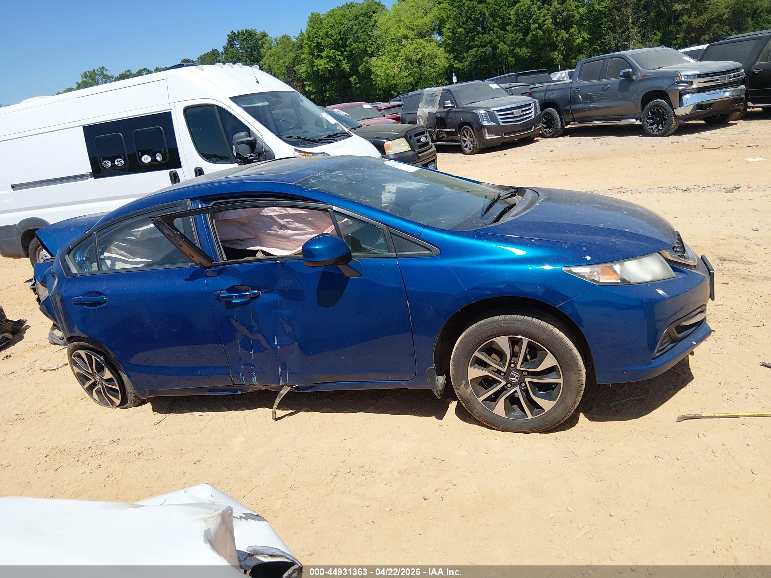 2013 Honda Civic Ex Blue vin: 19XFB2F80DE268430