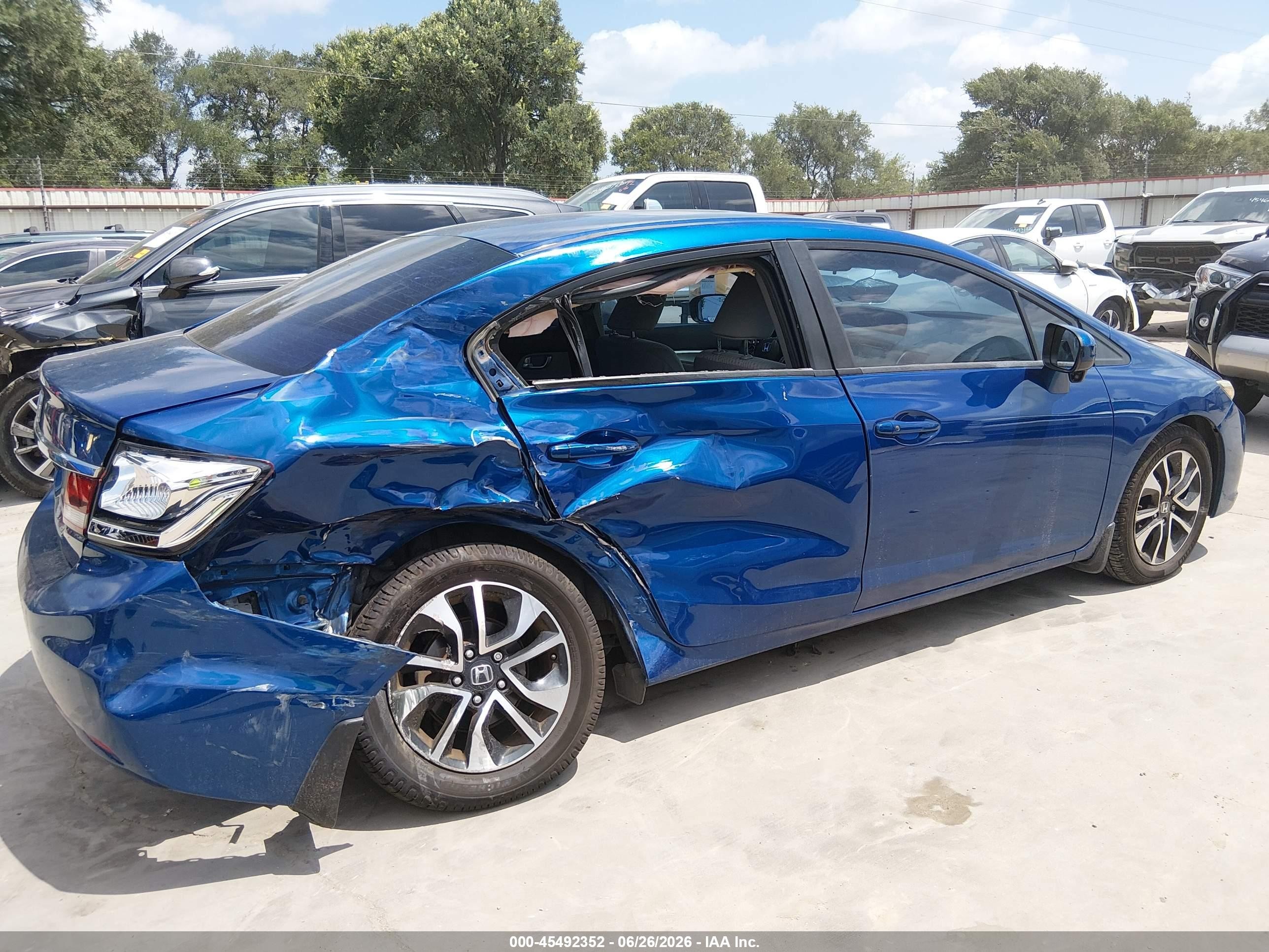 2014 Honda Civic Ex Blue vin: 19XFB2F80EE008045