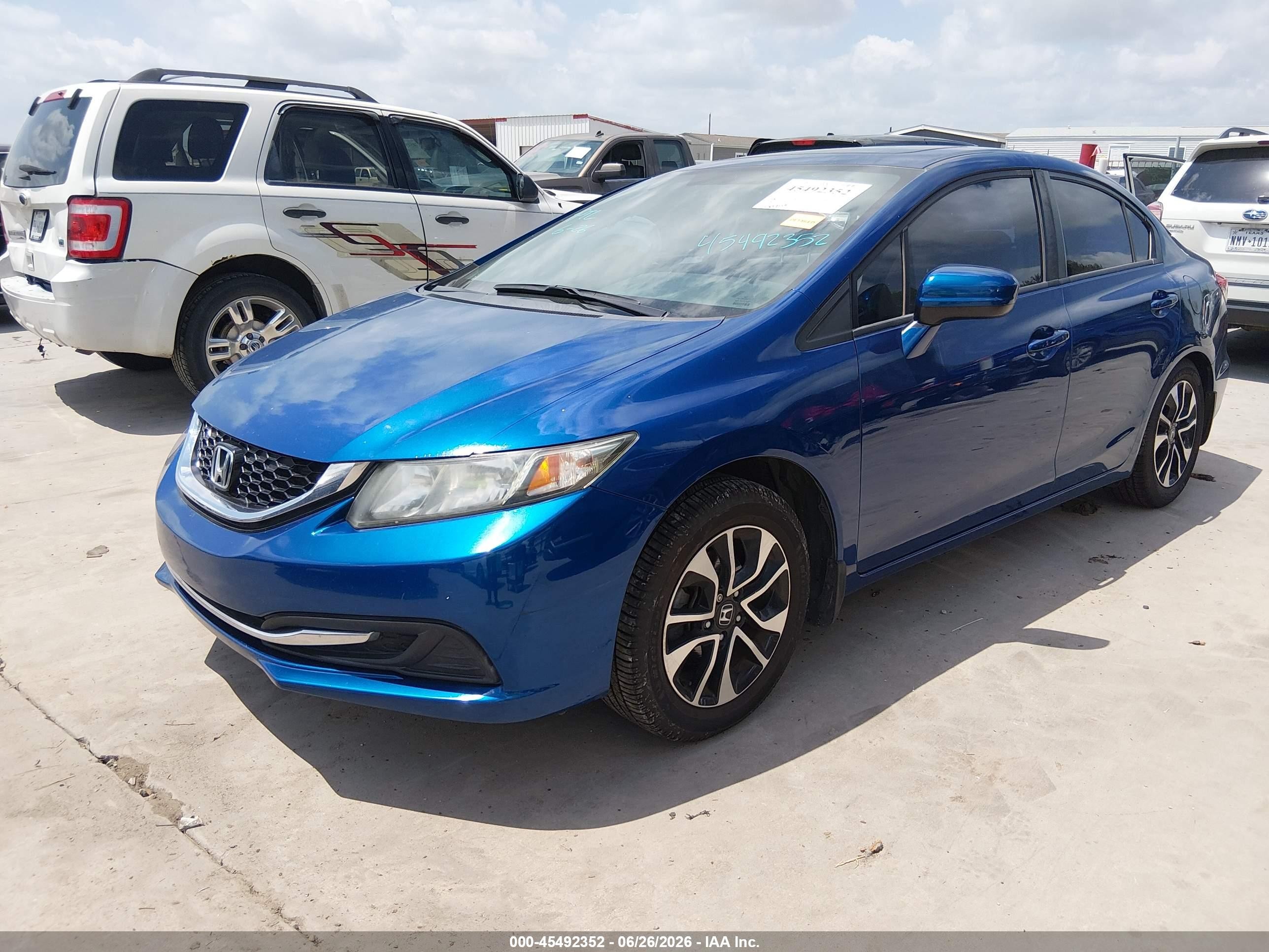 2014 Honda Civic Ex Blue vin: 19XFB2F80EE008045