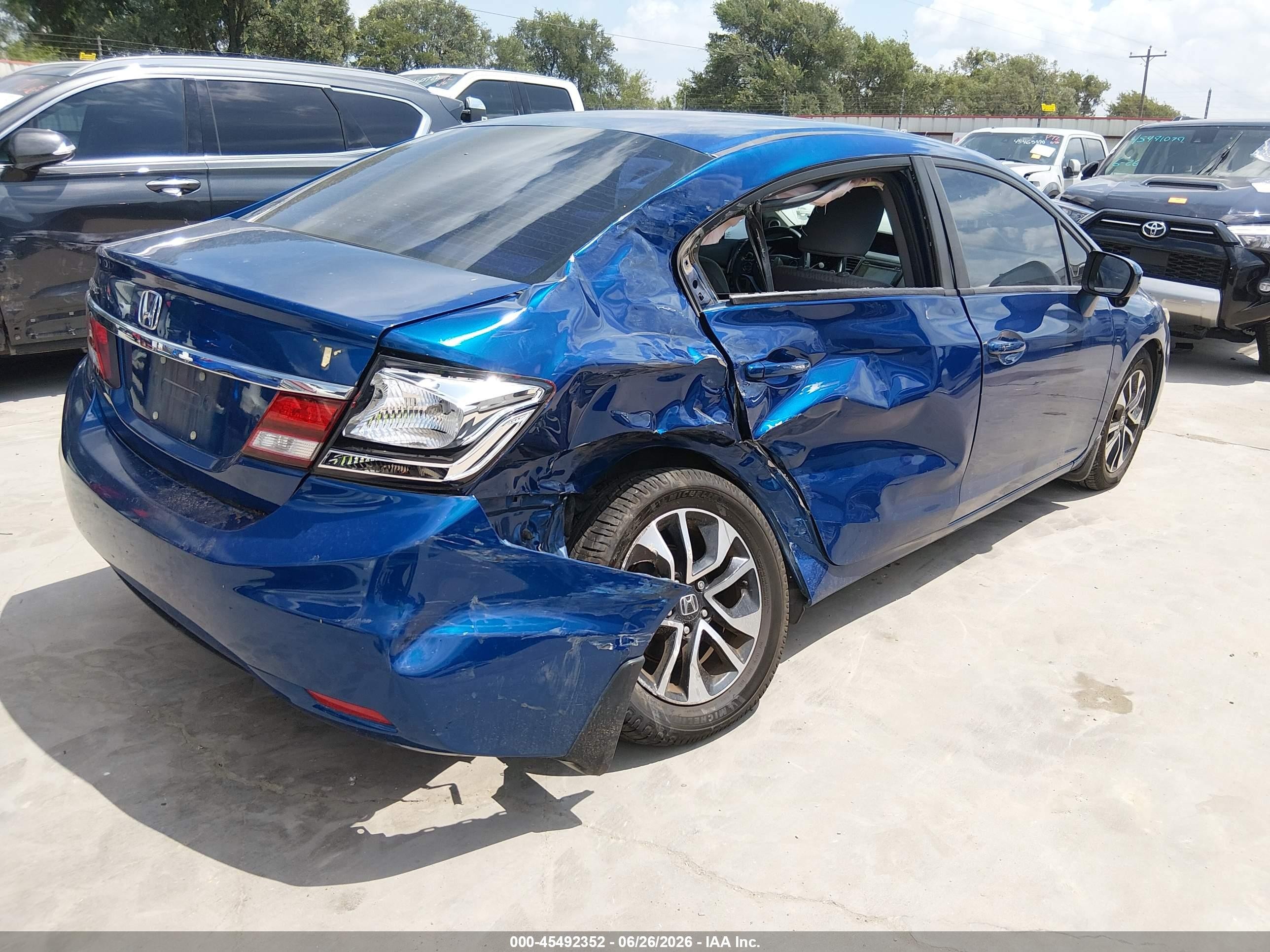 2014 Honda Civic Ex Blue vin: 19XFB2F80EE008045