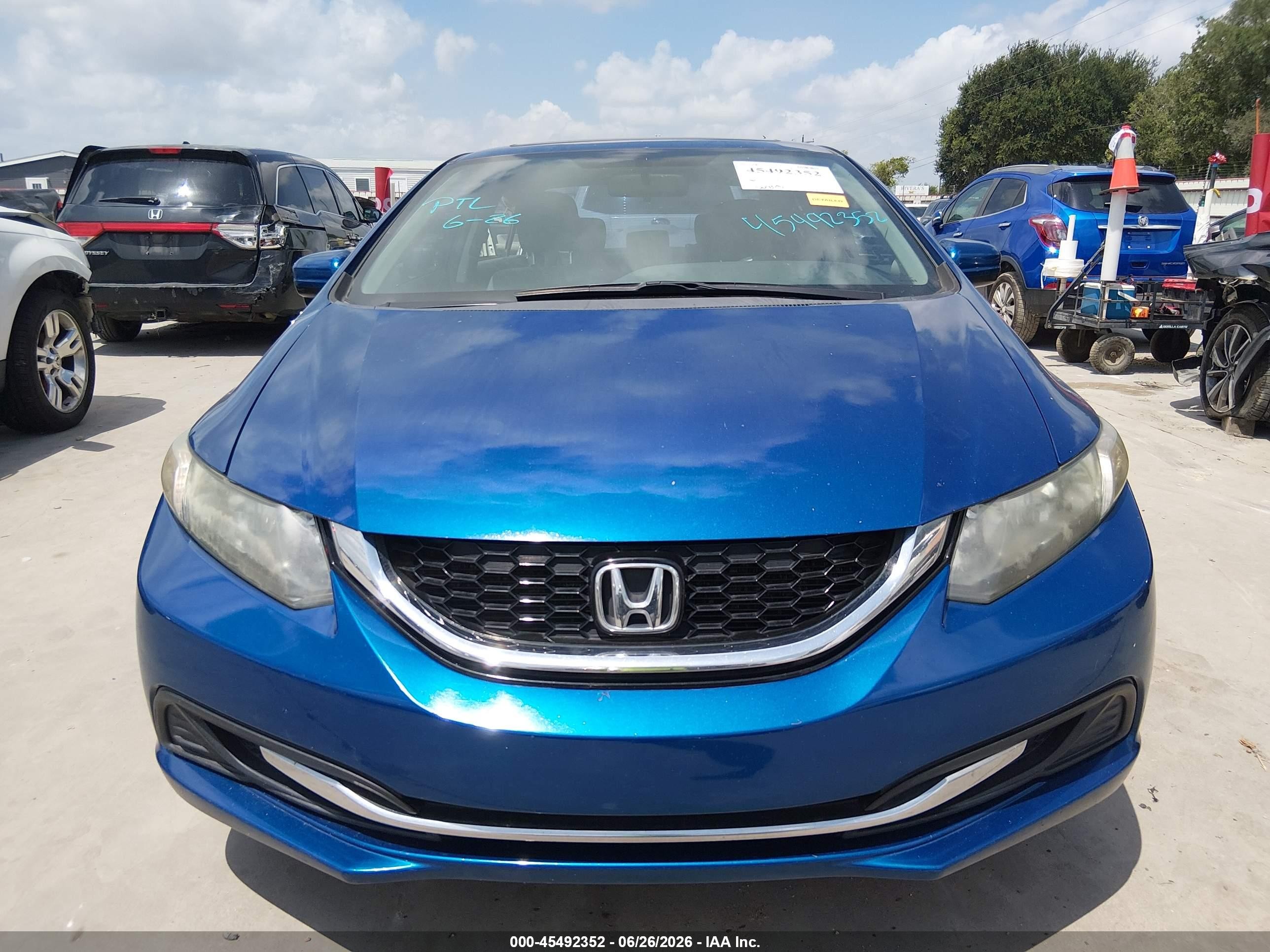 2014 Honda Civic Ex Blue vin: 19XFB2F80EE008045
