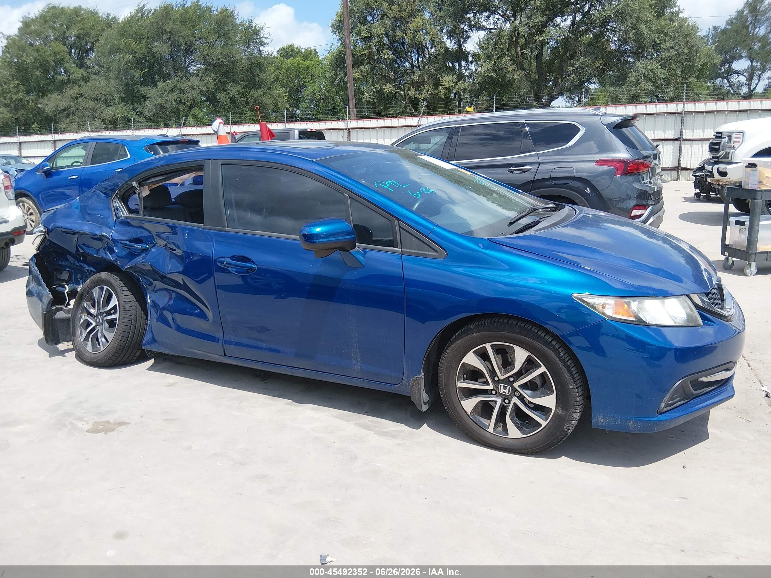 2014 Honda Civic Ex Blue vin: 19XFB2F80EE008045