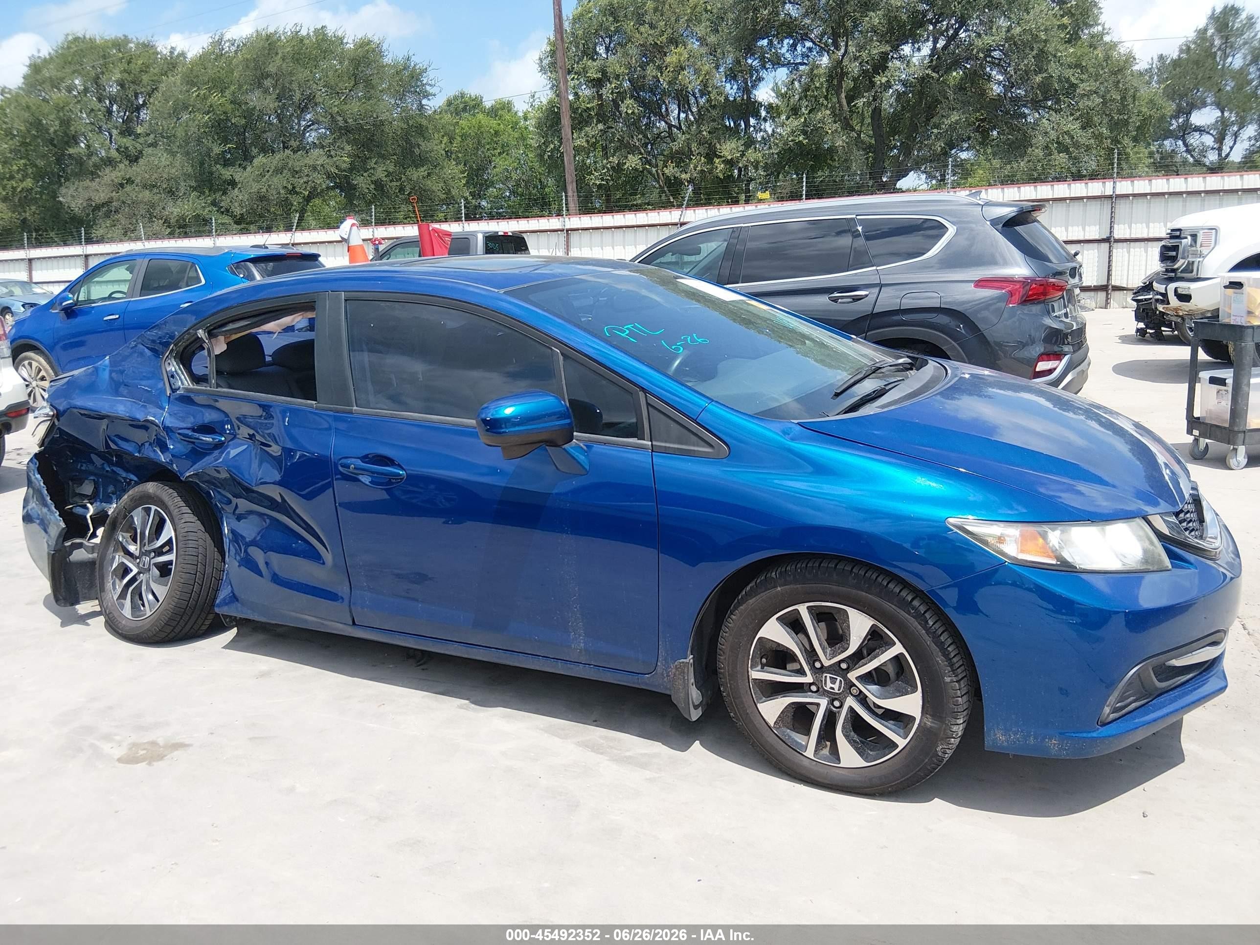 2014 Honda Civic Ex Blue vin: 19XFB2F80EE008045