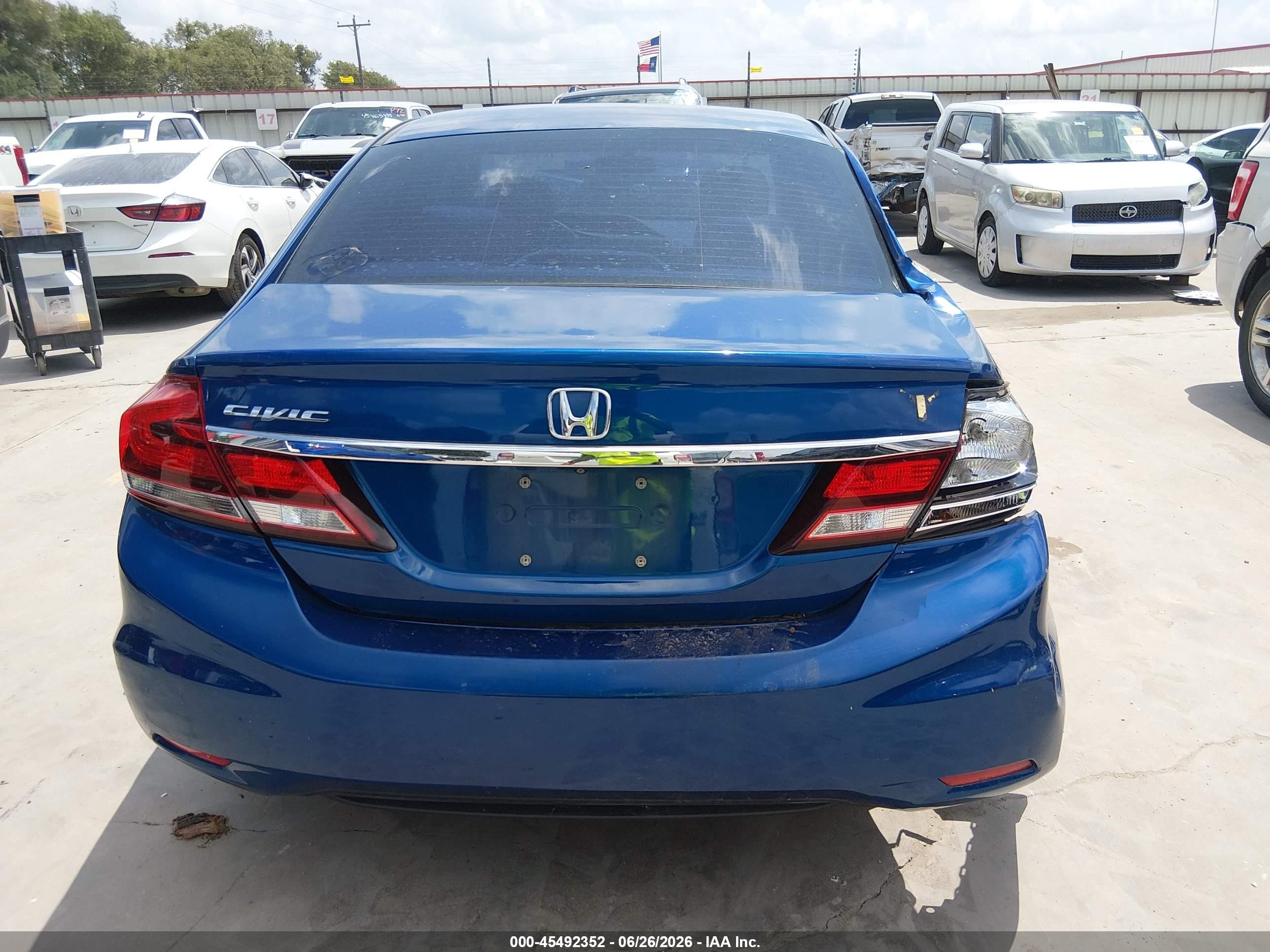 2014 Honda Civic Ex Blue vin: 19XFB2F80EE008045