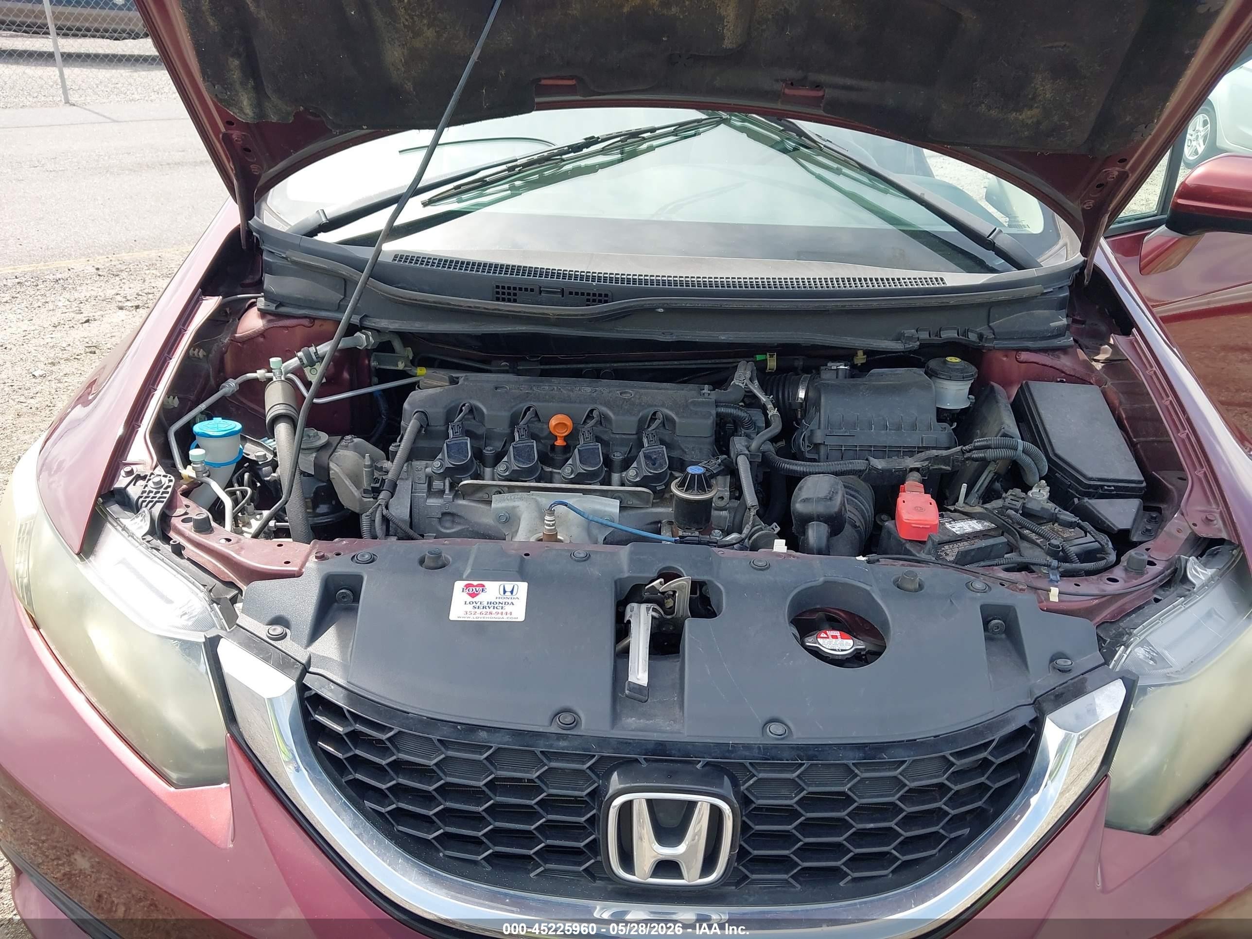 2015 Honda Civic Ex Burgundy vin: 19XFB2F80FE005003