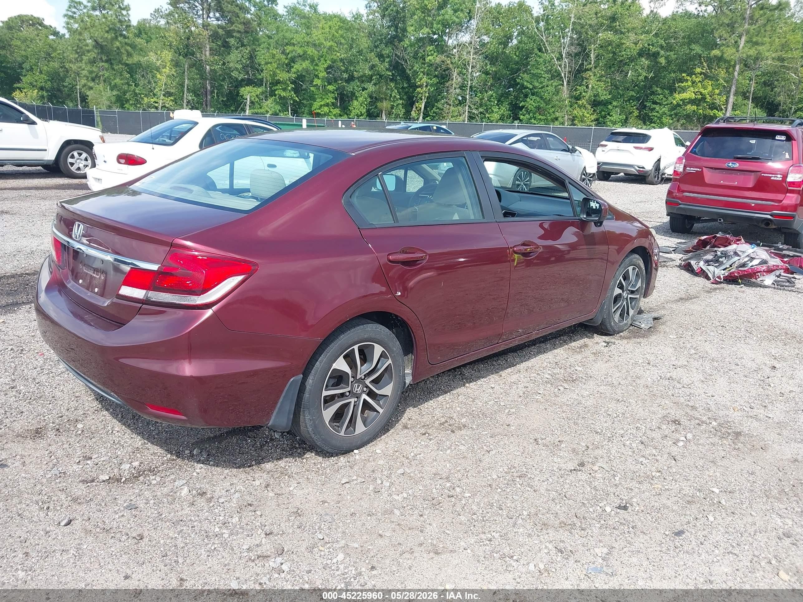 2015 Honda Civic Ex Burgundy vin: 19XFB2F80FE005003