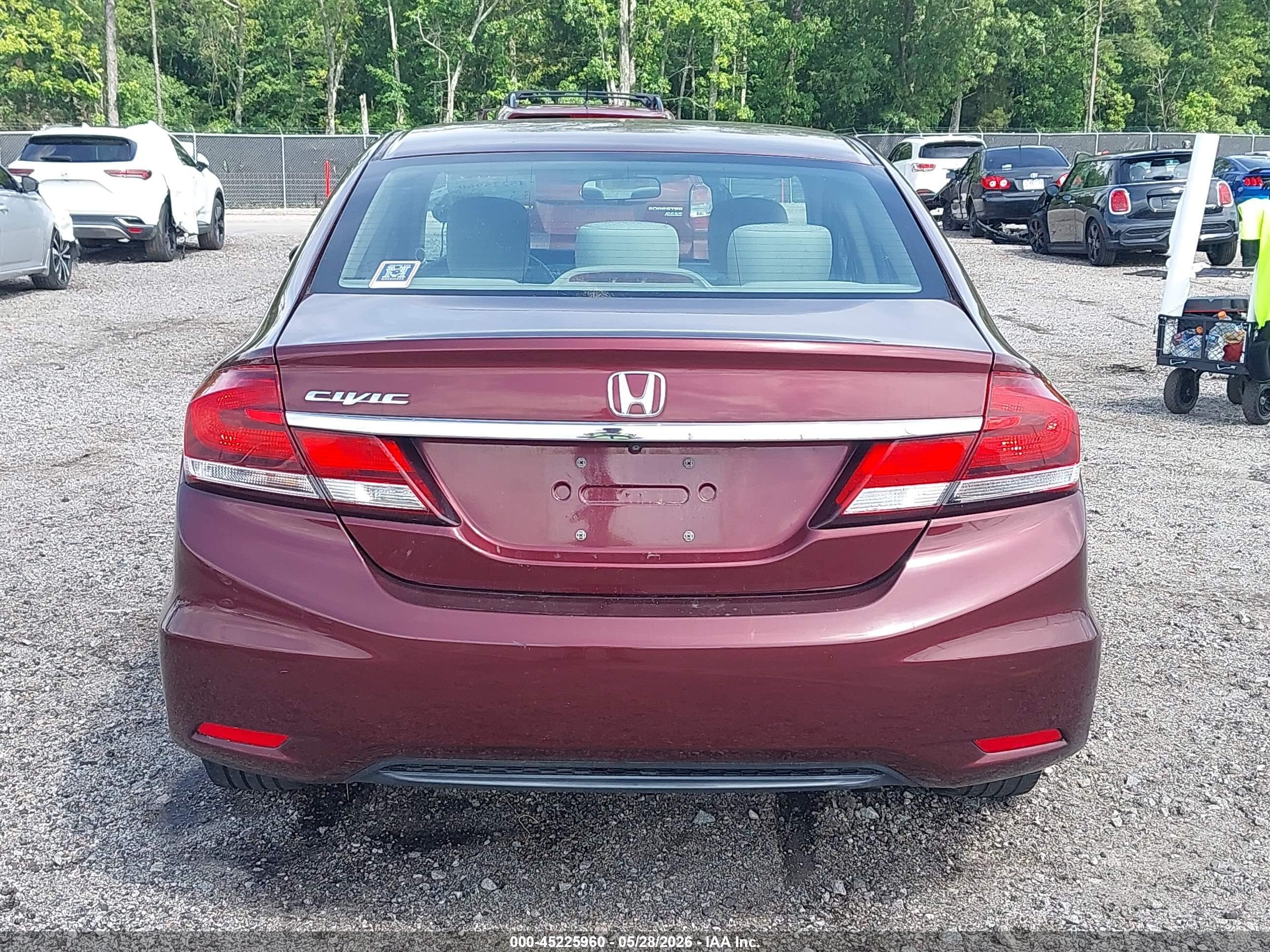 2015 Honda Civic Ex Burgundy vin: 19XFB2F80FE005003