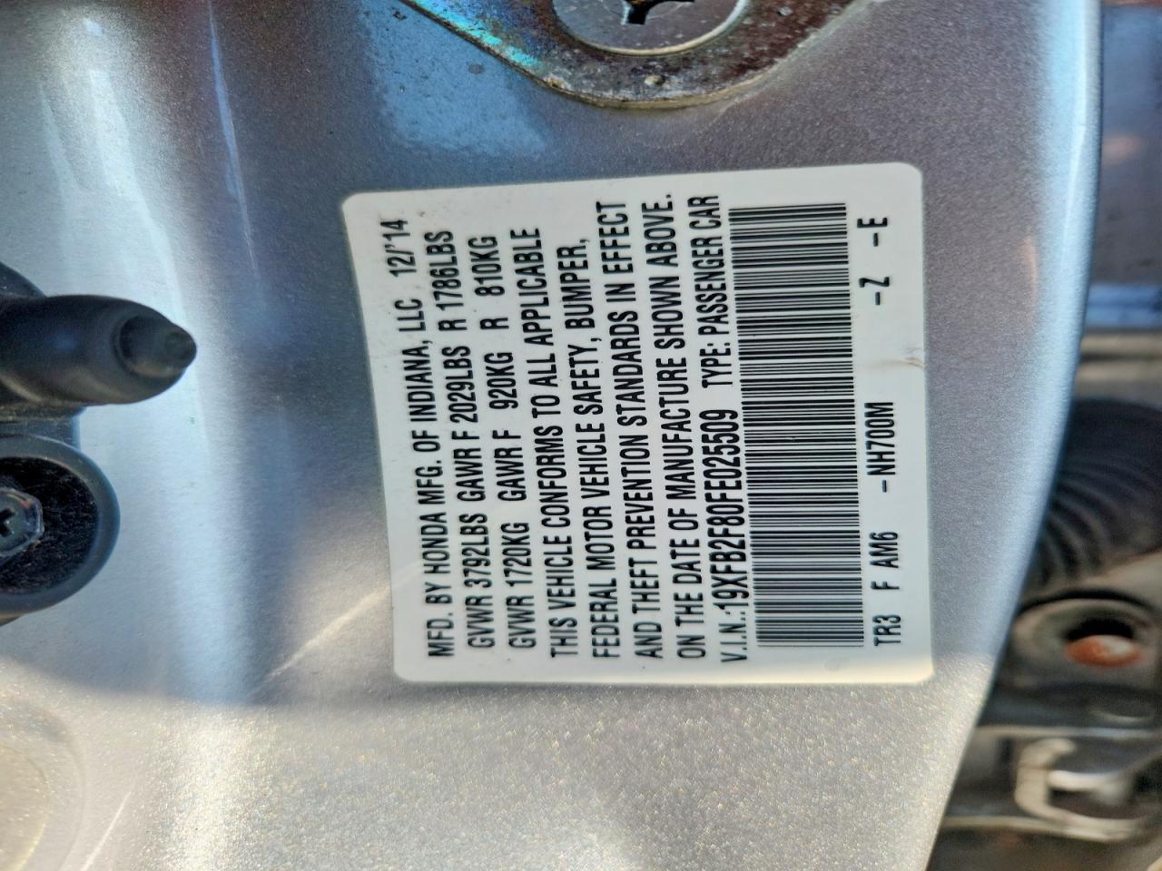 2015 Honda Civic Ex Silver vin: 19XFB2F80FE025509