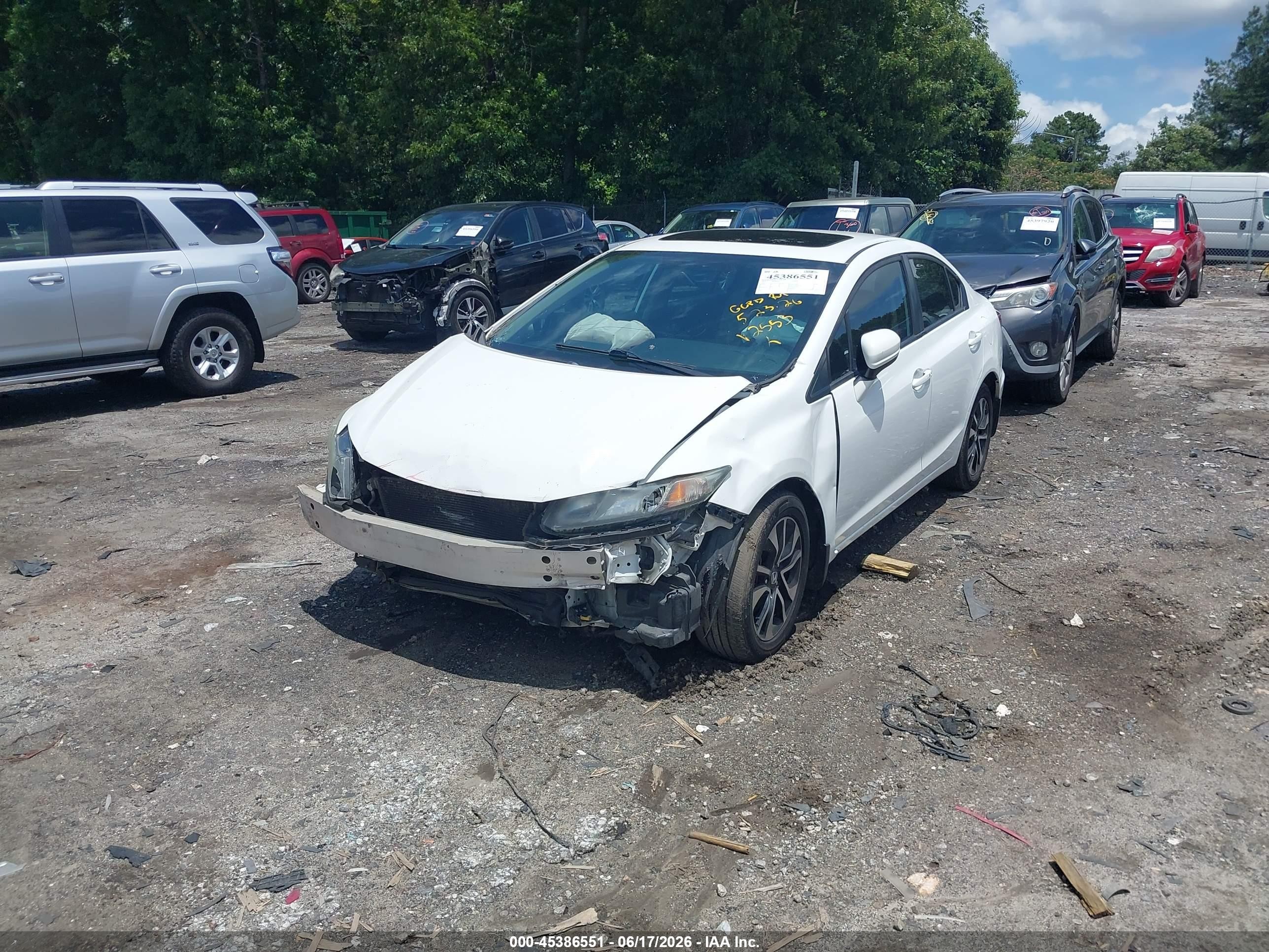 2015 Honda Civic Ex White vin: 19XFB2F80FE042553