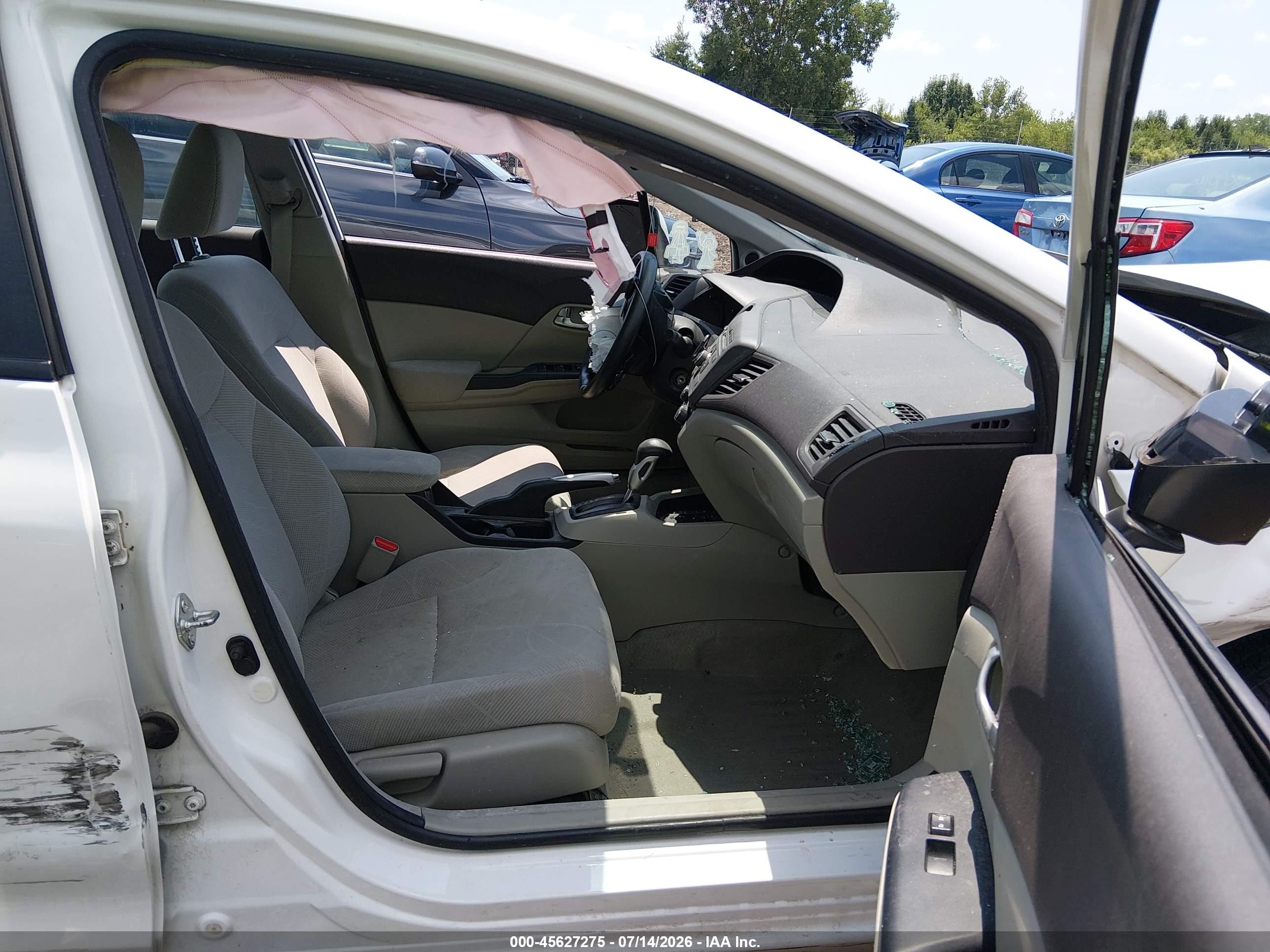 2012 Honda Civic Ex White vin: 19XFB2F81CE010092