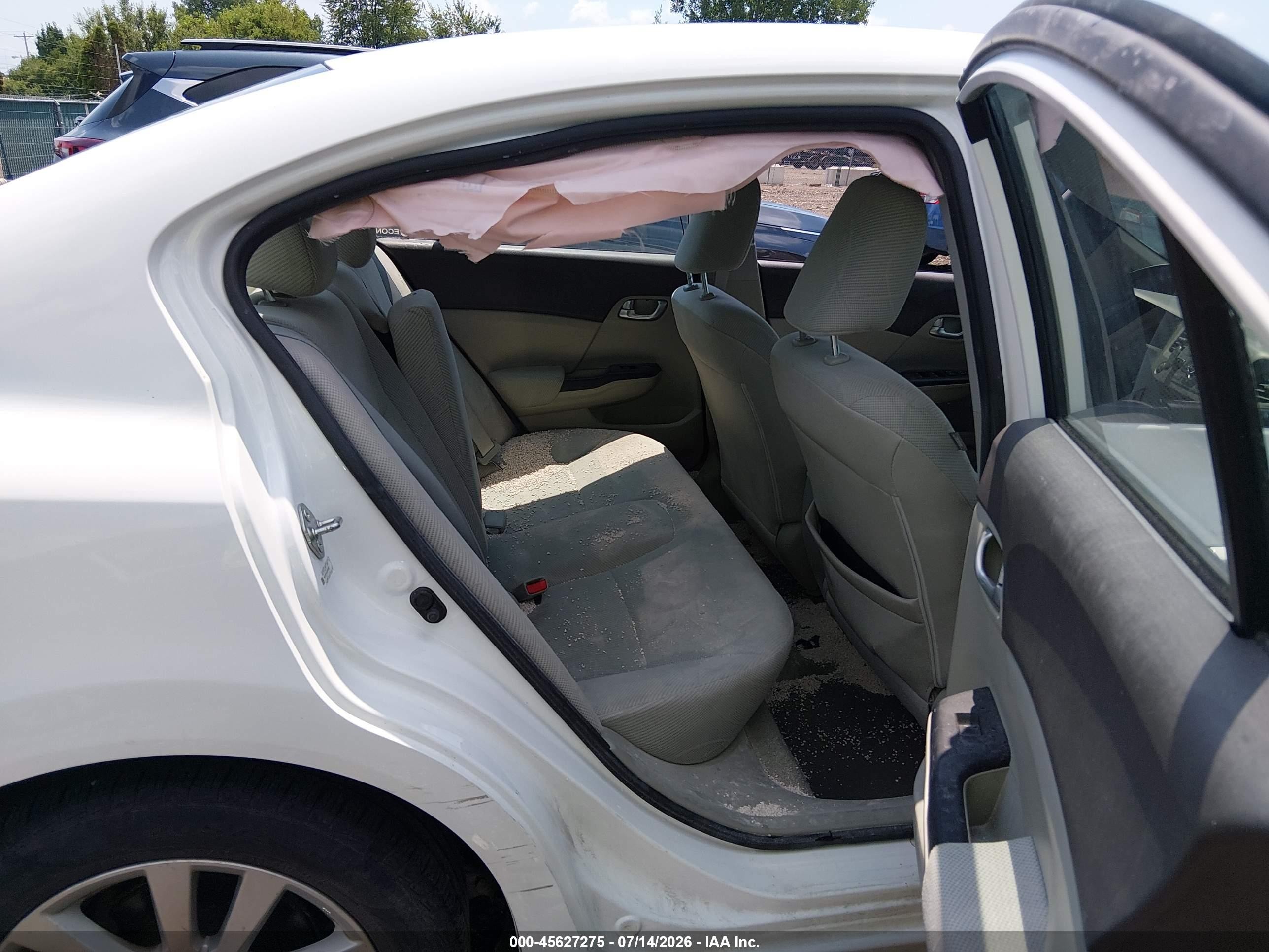 2012 Honda Civic Ex White vin: 19XFB2F81CE010092