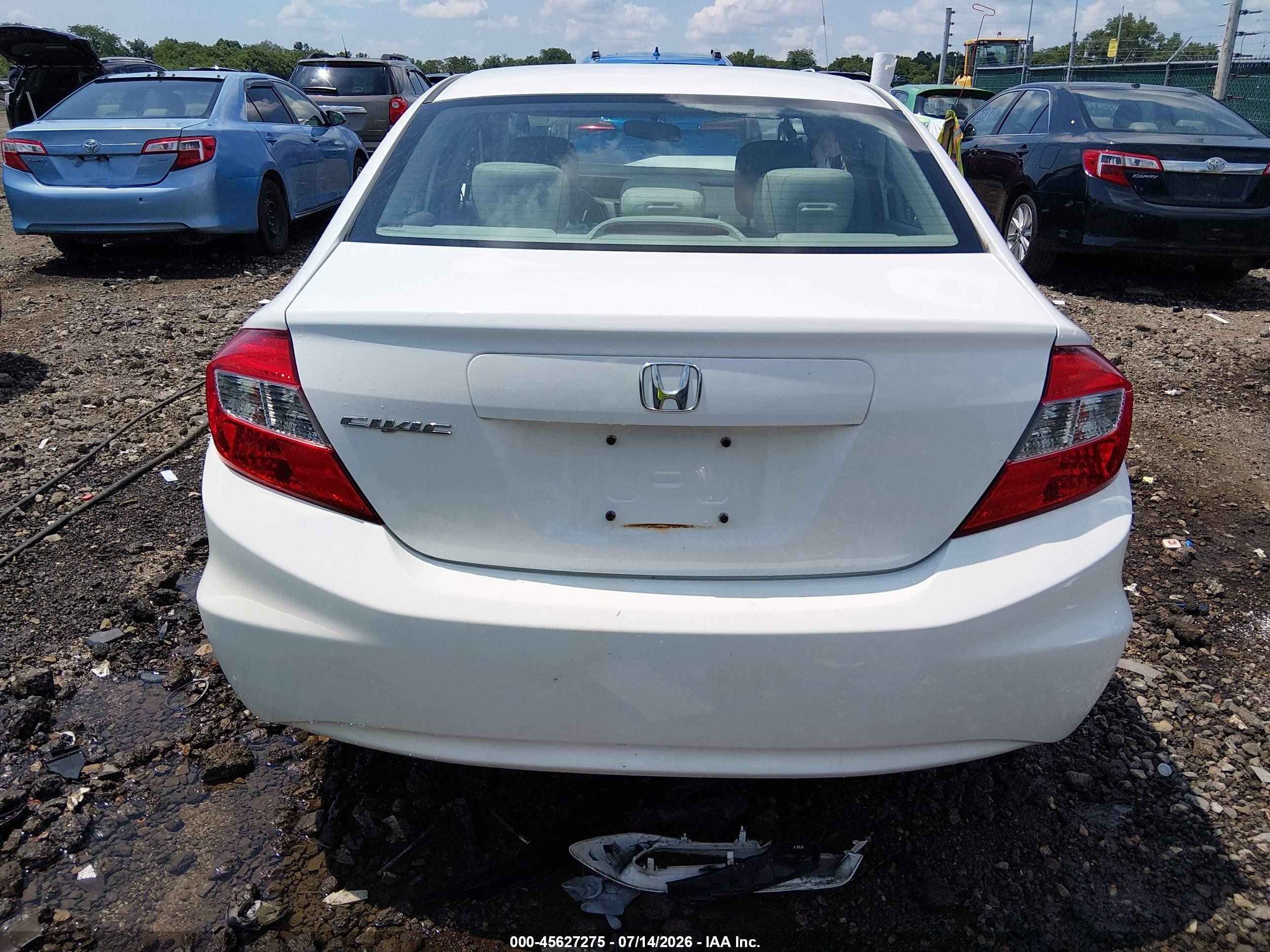 2012 Honda Civic Ex White vin: 19XFB2F81CE010092