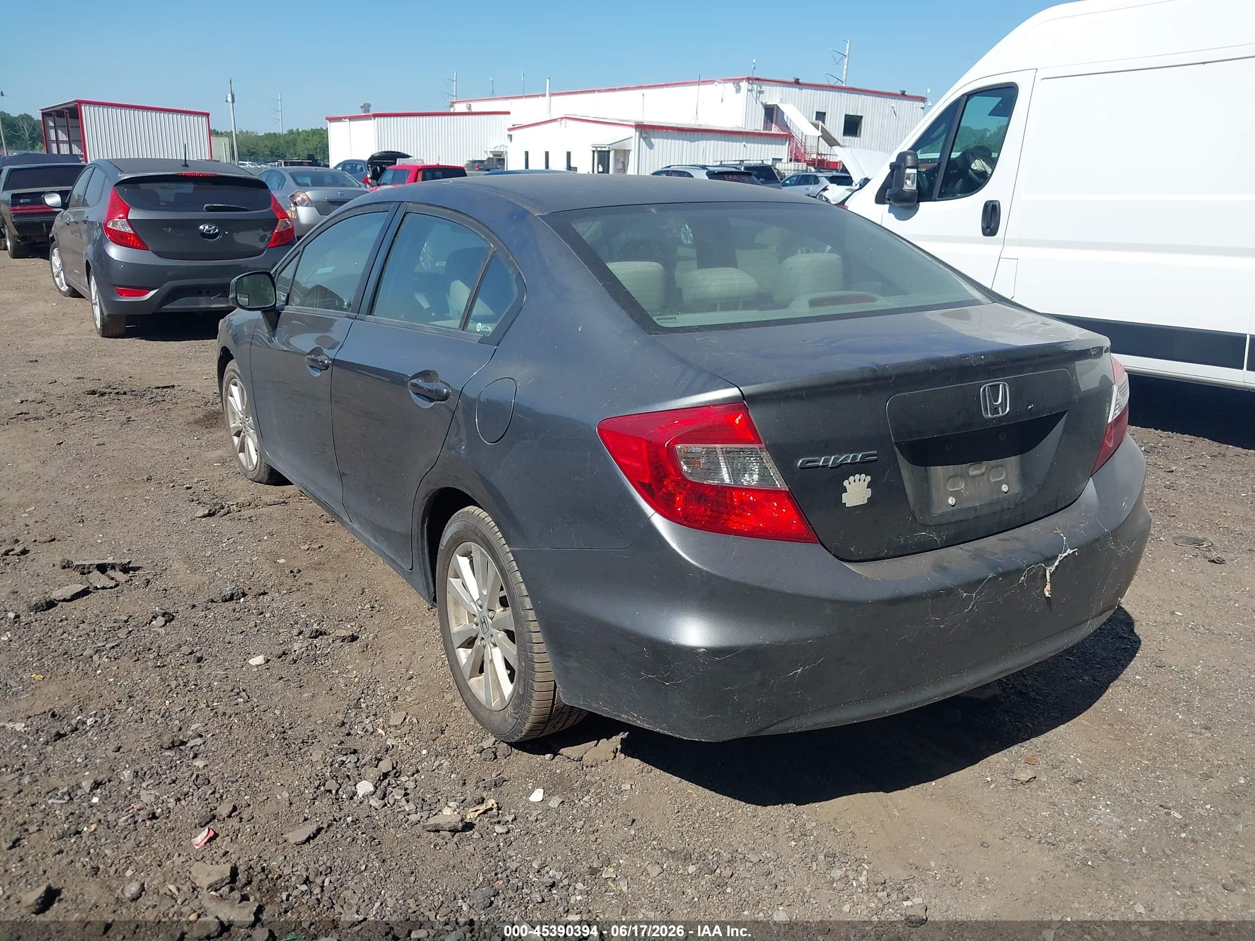 2012 Honda Civic Ex Серый vin: 19XFB2F81CE302390