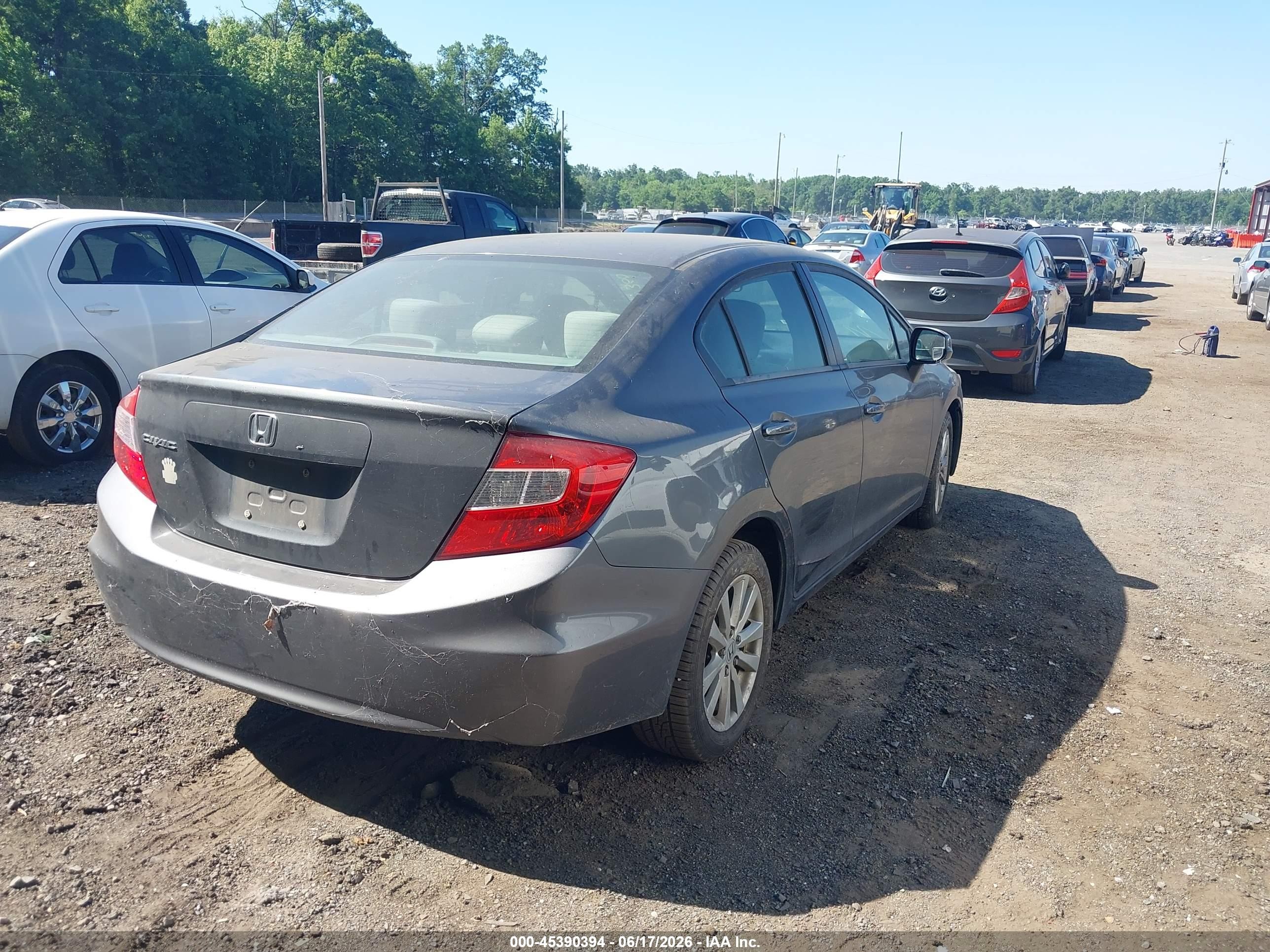 2012 Honda Civic Ex Серый vin: 19XFB2F81CE302390