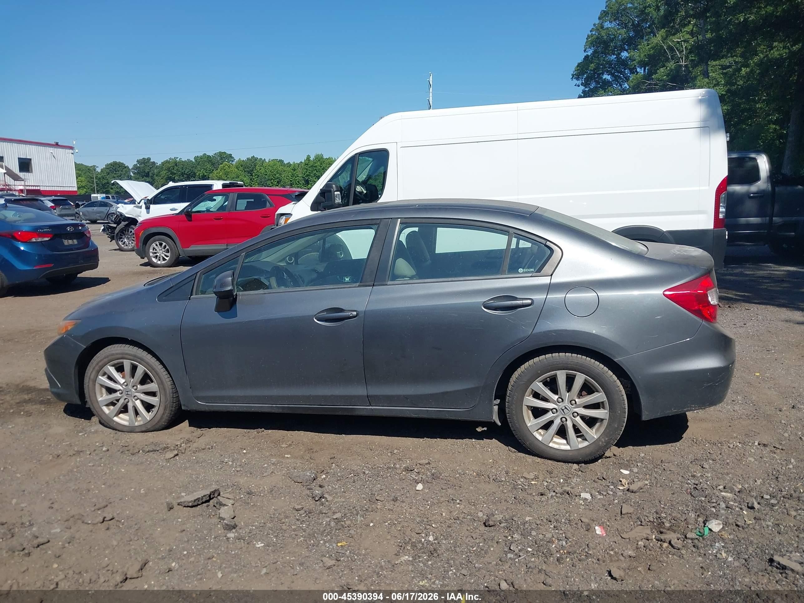 2012 Honda Civic Ex Серый vin: 19XFB2F81CE302390