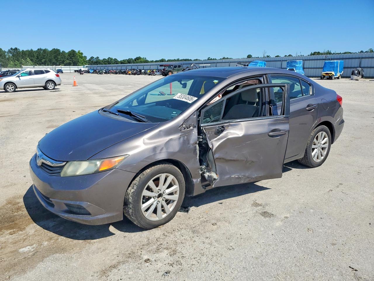 2012 Honda Civic Ex Серый vin: 19XFB2F81CE359642