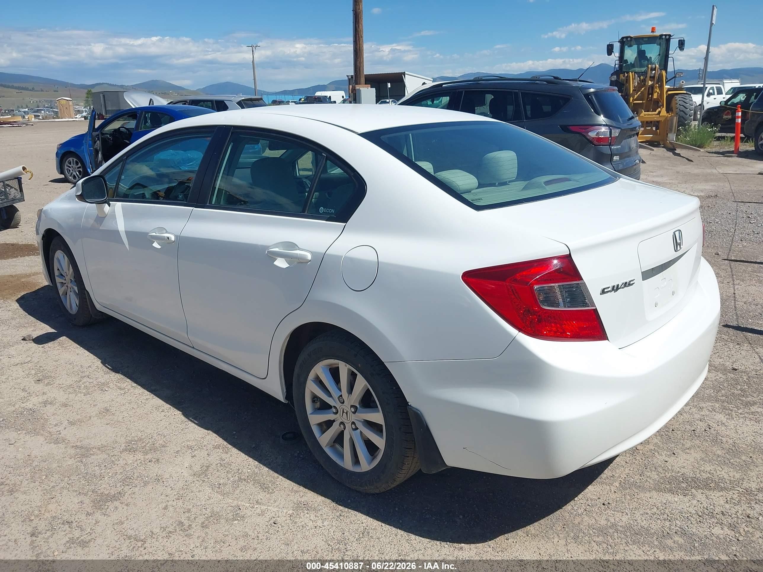 2012 Honda Civic Ex White vin: 19XFB2F81CE382497