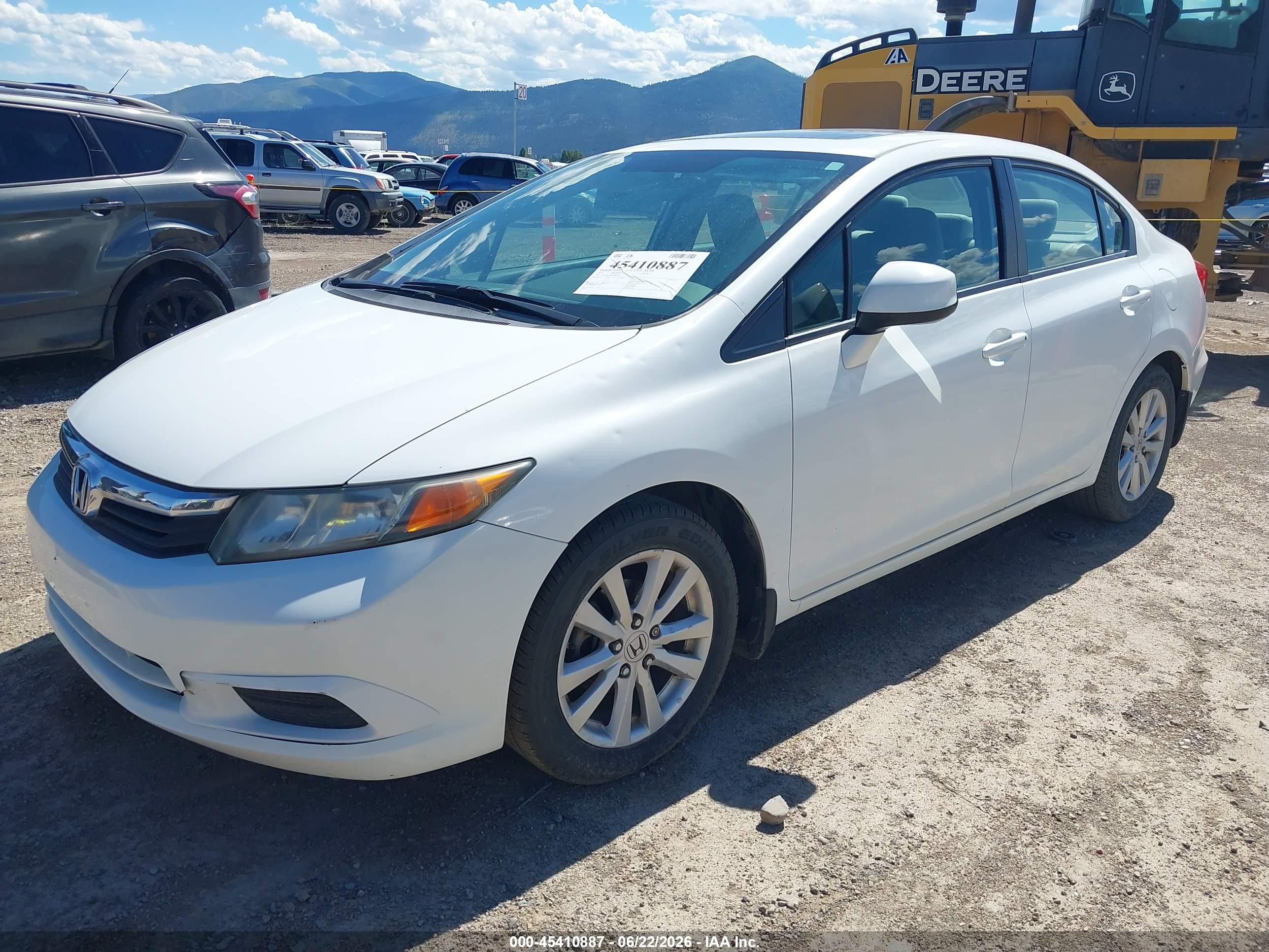 2012 Honda Civic Ex White vin: 19XFB2F81CE382497
