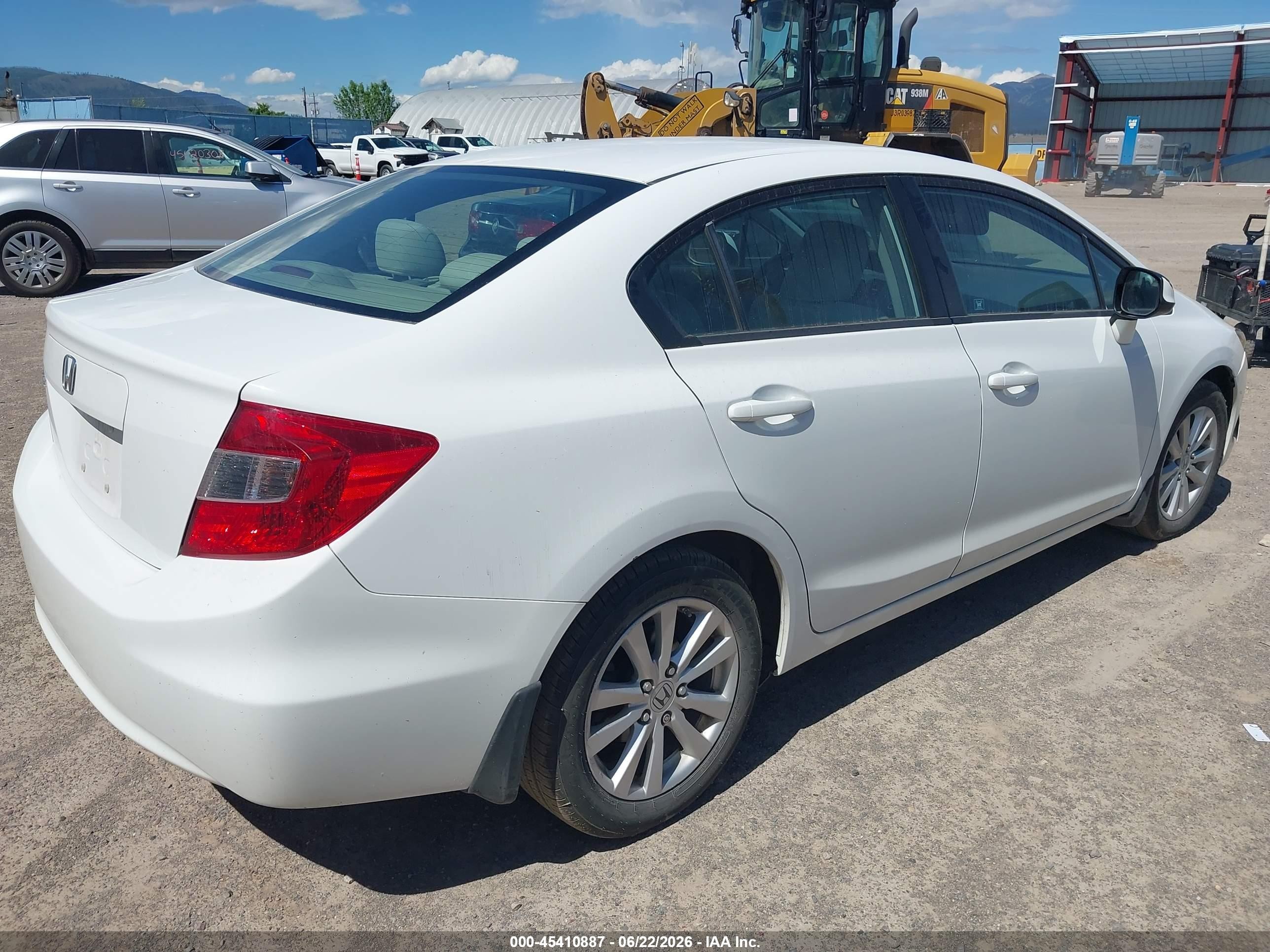 2012 Honda Civic Ex White vin: 19XFB2F81CE382497