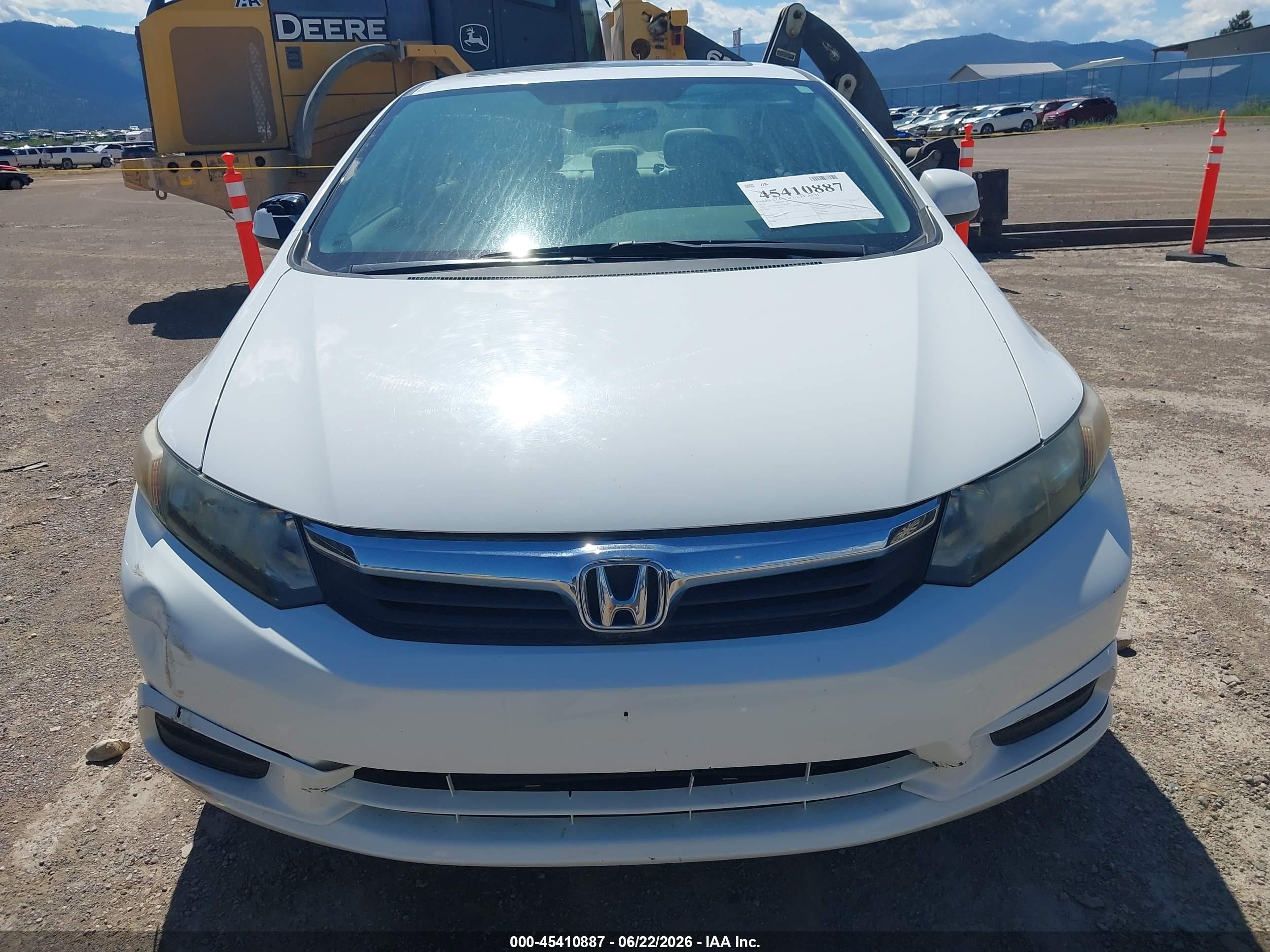 2012 Honda Civic Ex White vin: 19XFB2F81CE382497