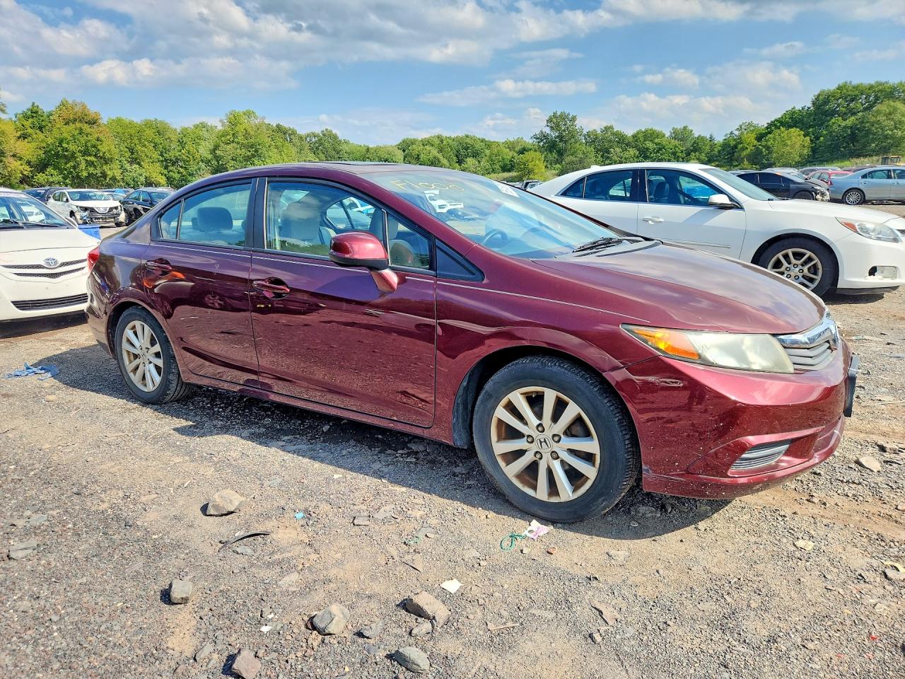 2012 Honda Civic Ex Бордовый vin: 19XFB2F81CE390812