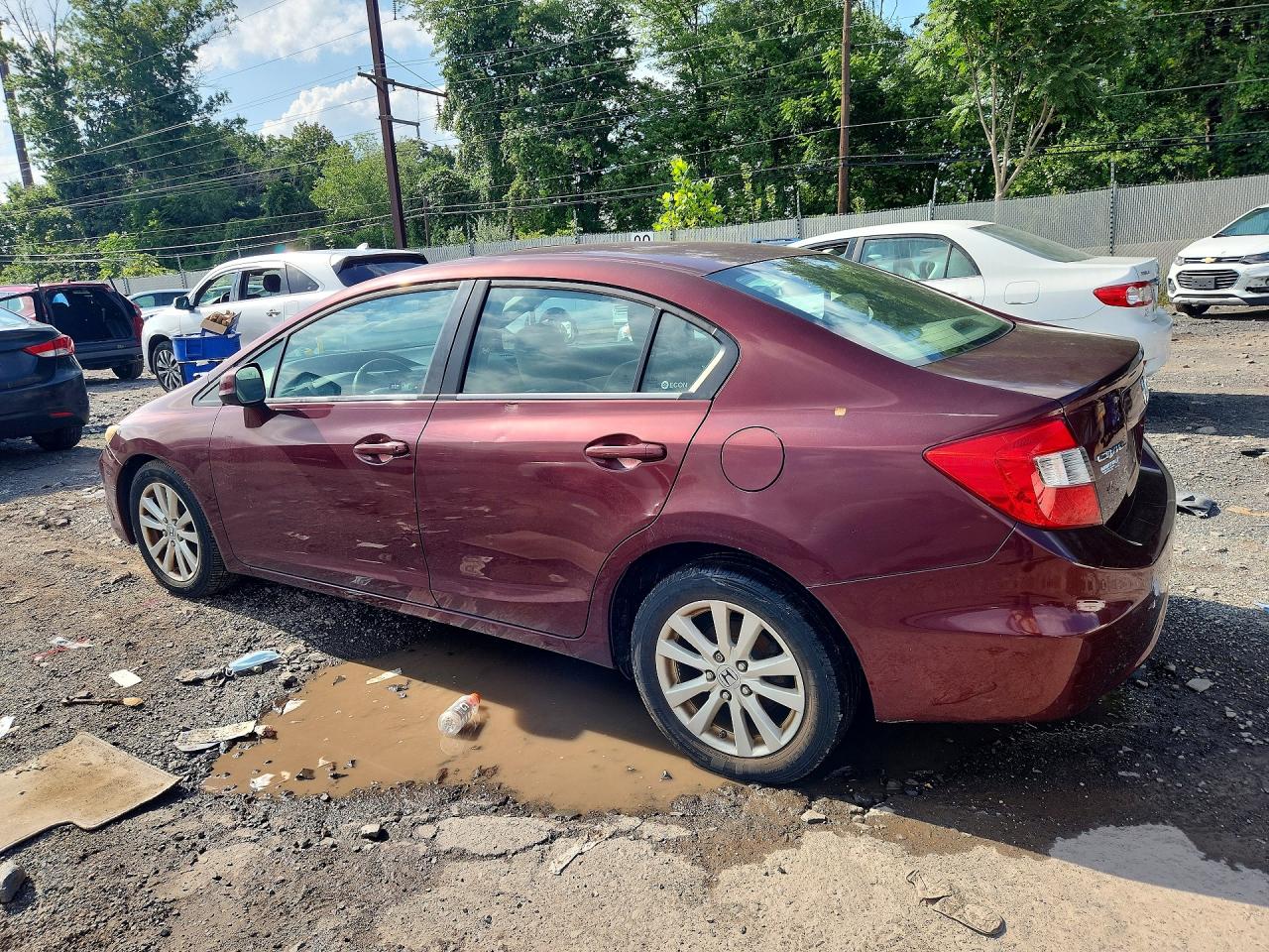 2012 Honda Civic Ex Бордовый vin: 19XFB2F81CE390812