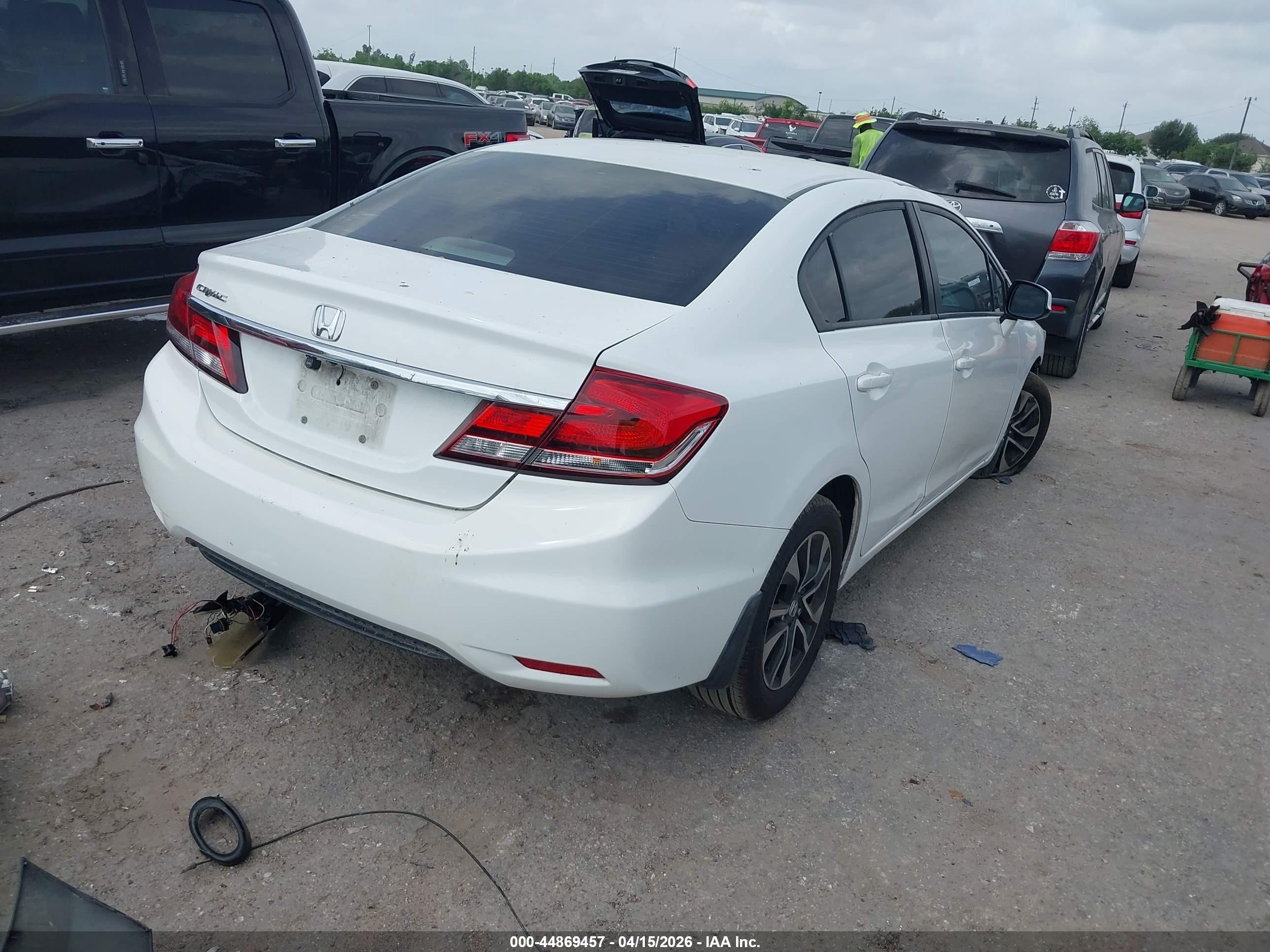 2013 Honda Civic Ex White vin: 19XFB2F81DE024222