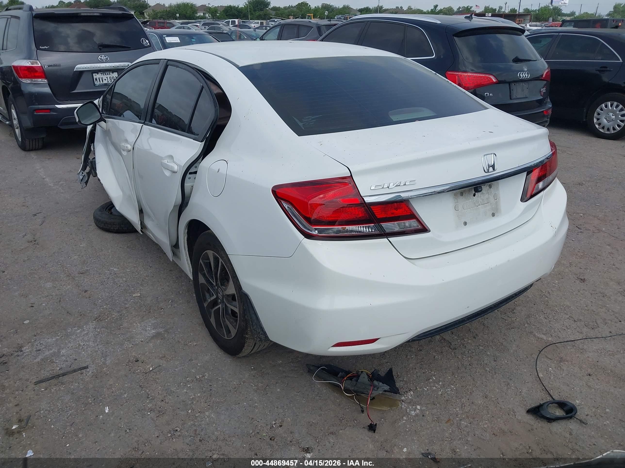 2013 Honda Civic Ex White vin: 19XFB2F81DE024222